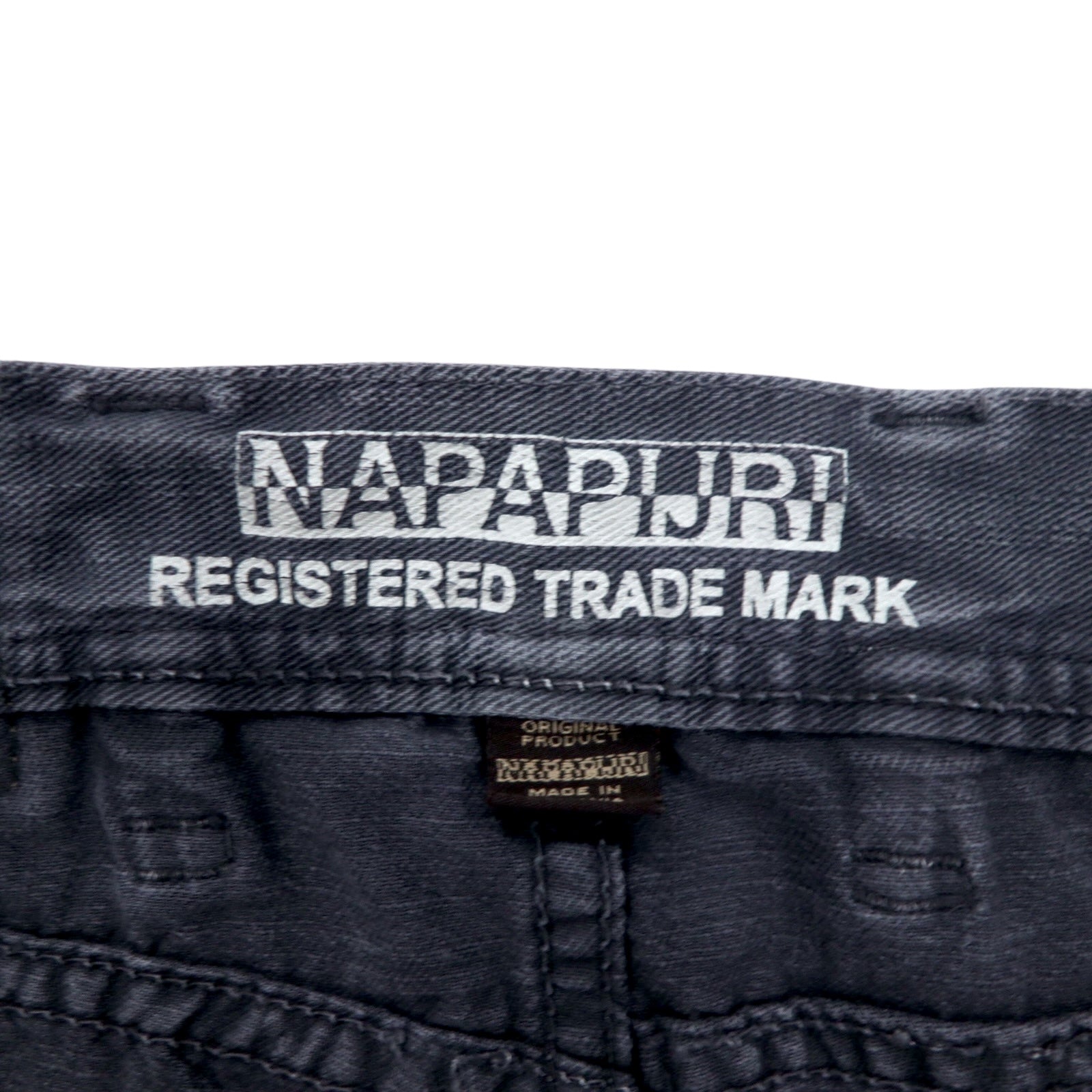 NAPAPIJRI Pantaloni in denim neri, taglia M, dritti, grigi, made in Romania N0YUNUH89