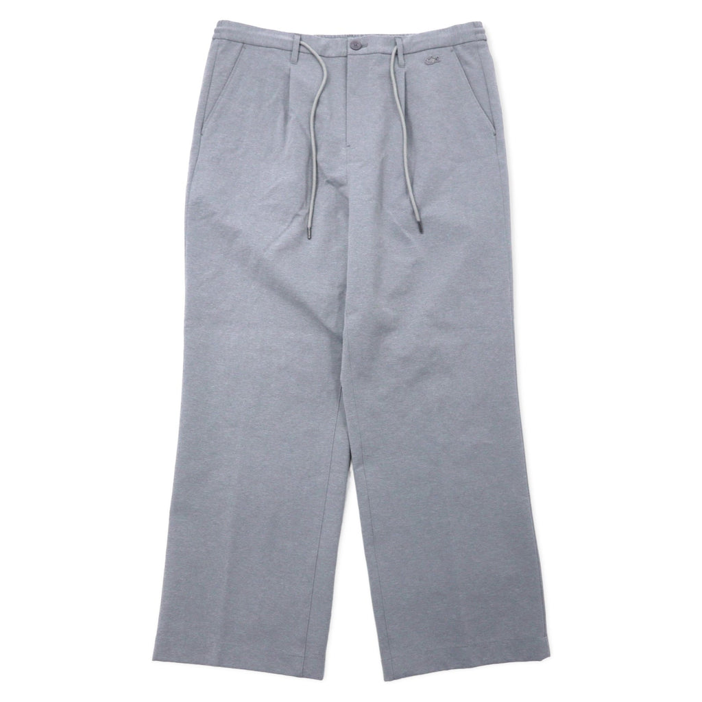 LACOSTE ストレッチ ストレート トラウザーズ イージーパンツ 46 グレー ポリエステル RELAXED FIT HH073EL