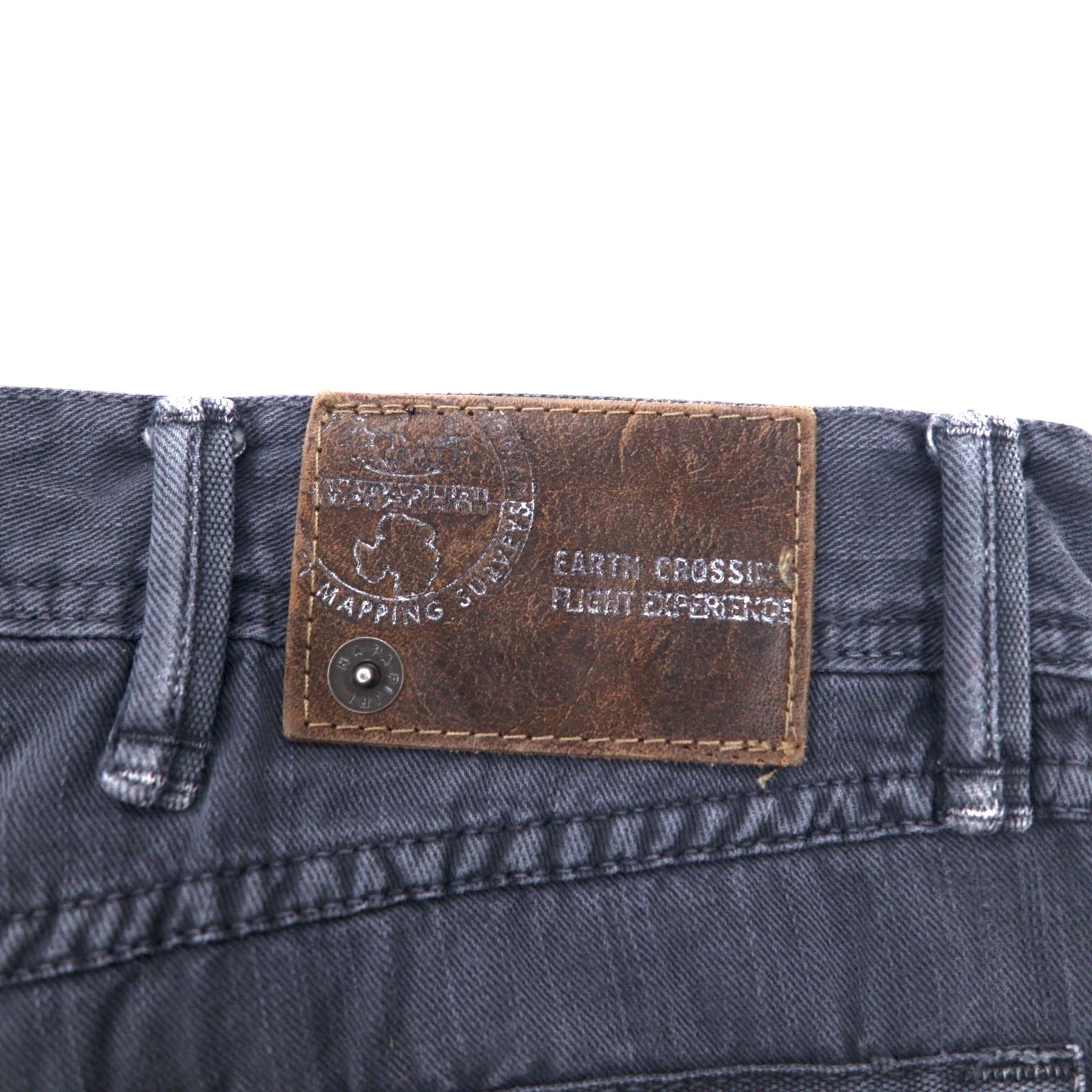 NAPAPIJRI Pantaloni in denim neri, taglia M, dritti, grigi, made in Romania N0YUNUH89