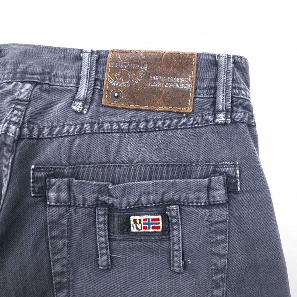 NAPAPIJRI Pantaloni in denim neri, taglia M, dritti, grigi, made in Romania N0YUNUH89