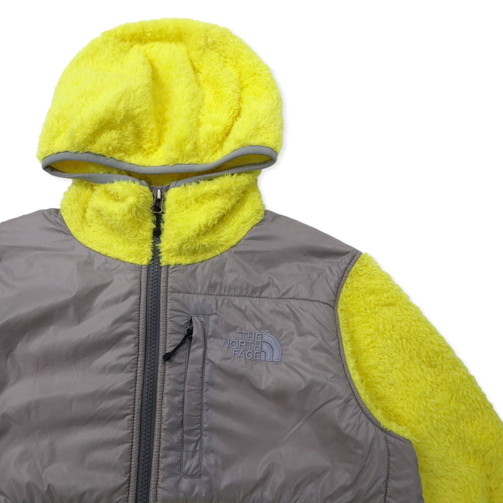 THE NORTH FACE Denali Hoodie Pile Sherpa M Giallo Poliestere Logo Ricamato NAW45003