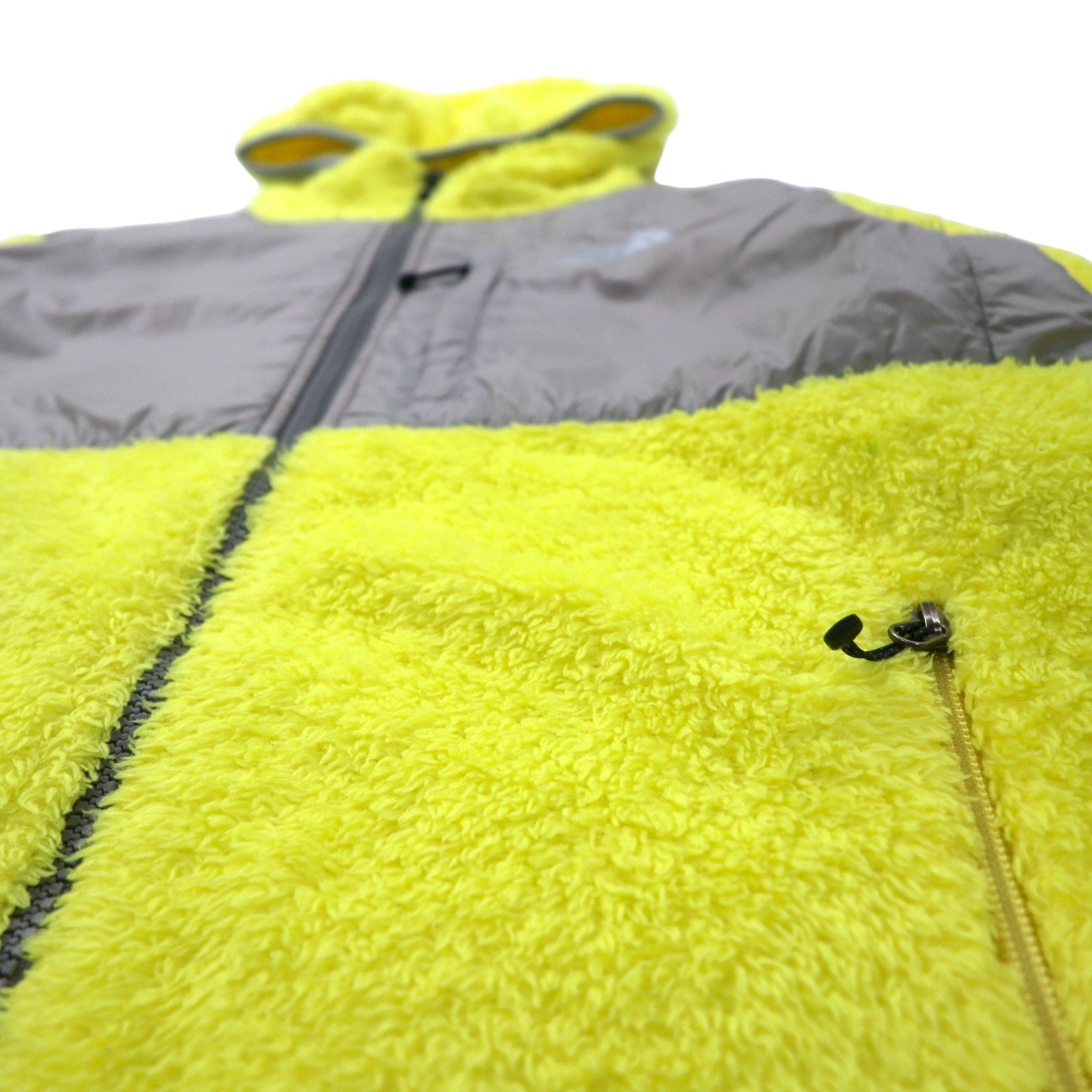 THE NORTH FACE Denali Hoodie Pile Sherpa M Giallo Poliestere Logo Ricamato NAW45003