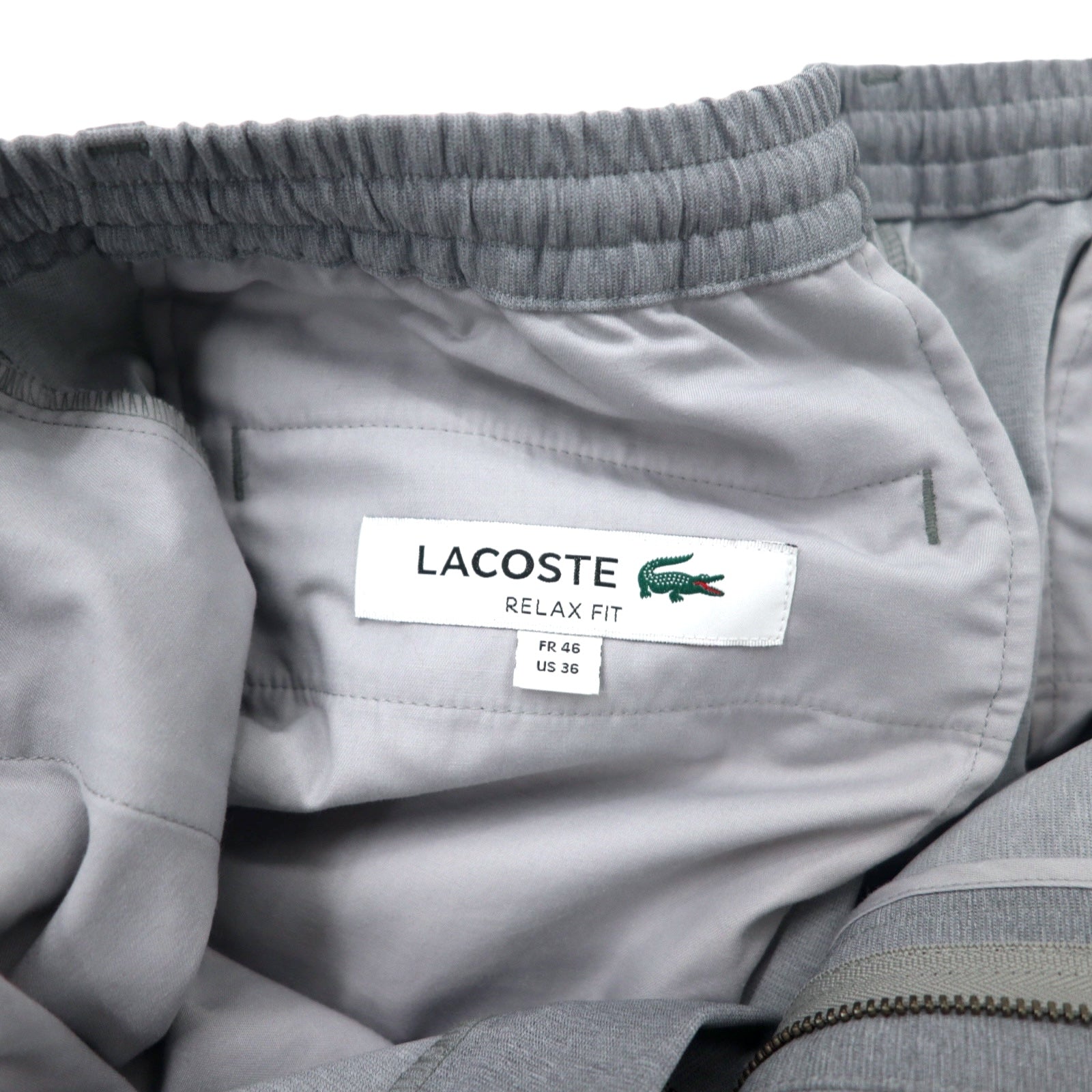 LACOSTE Pantaloni dritti elasticizzati easy-pants 46 grigio poliestere RELAXED FIT HH073EL