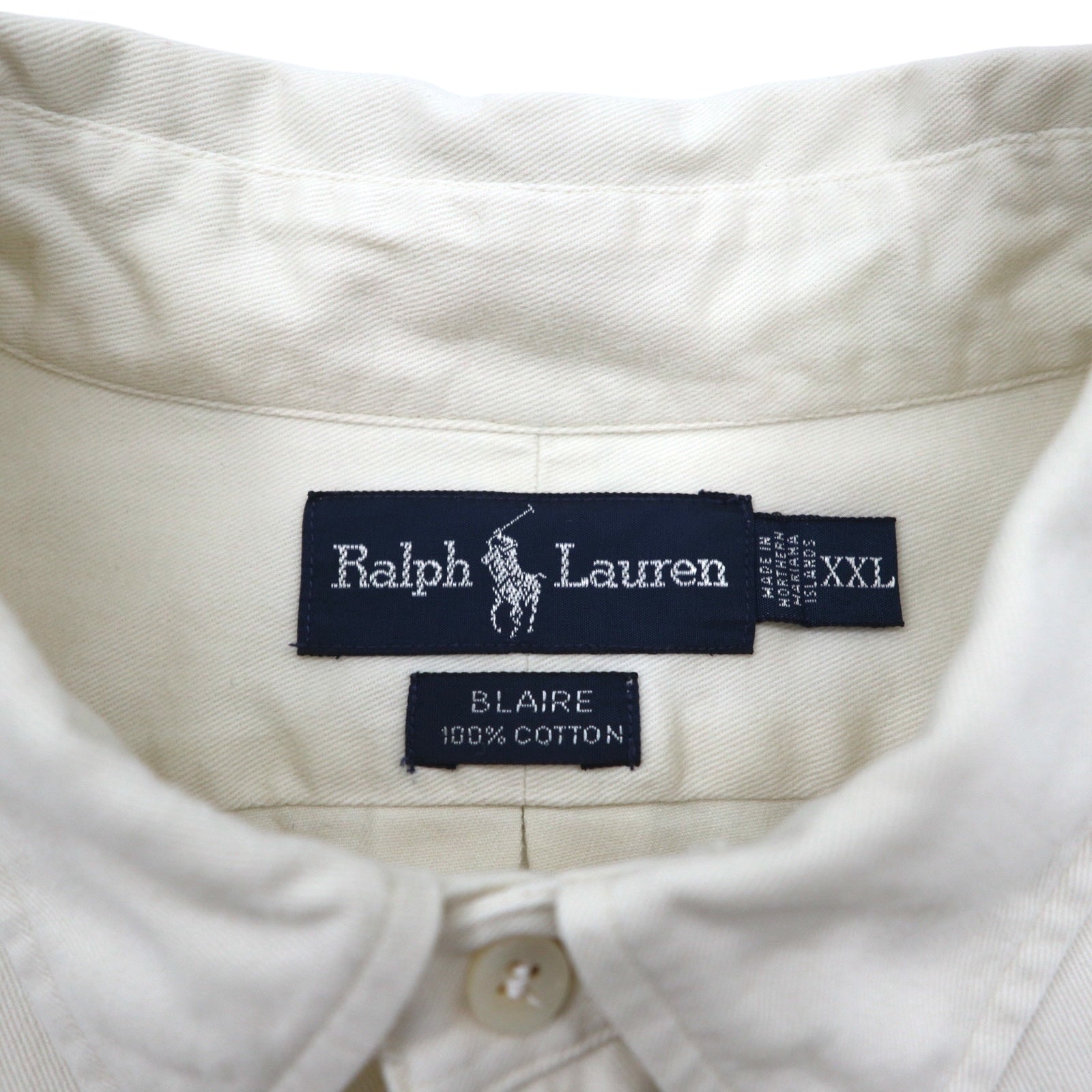Ralph Lauren anni '90 BLAIRE Oxford Button-Down Camicia 2XL Bianca Ricamo piccolo pony Taglia grande