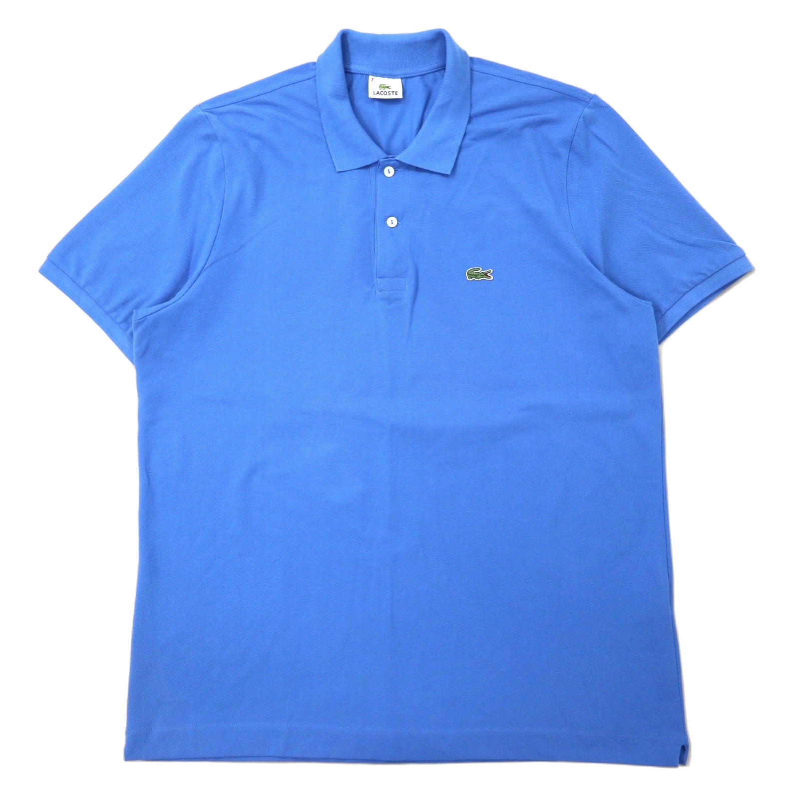 LACOSTE Polo, taglia 7, blu, cotone, logo ricamato