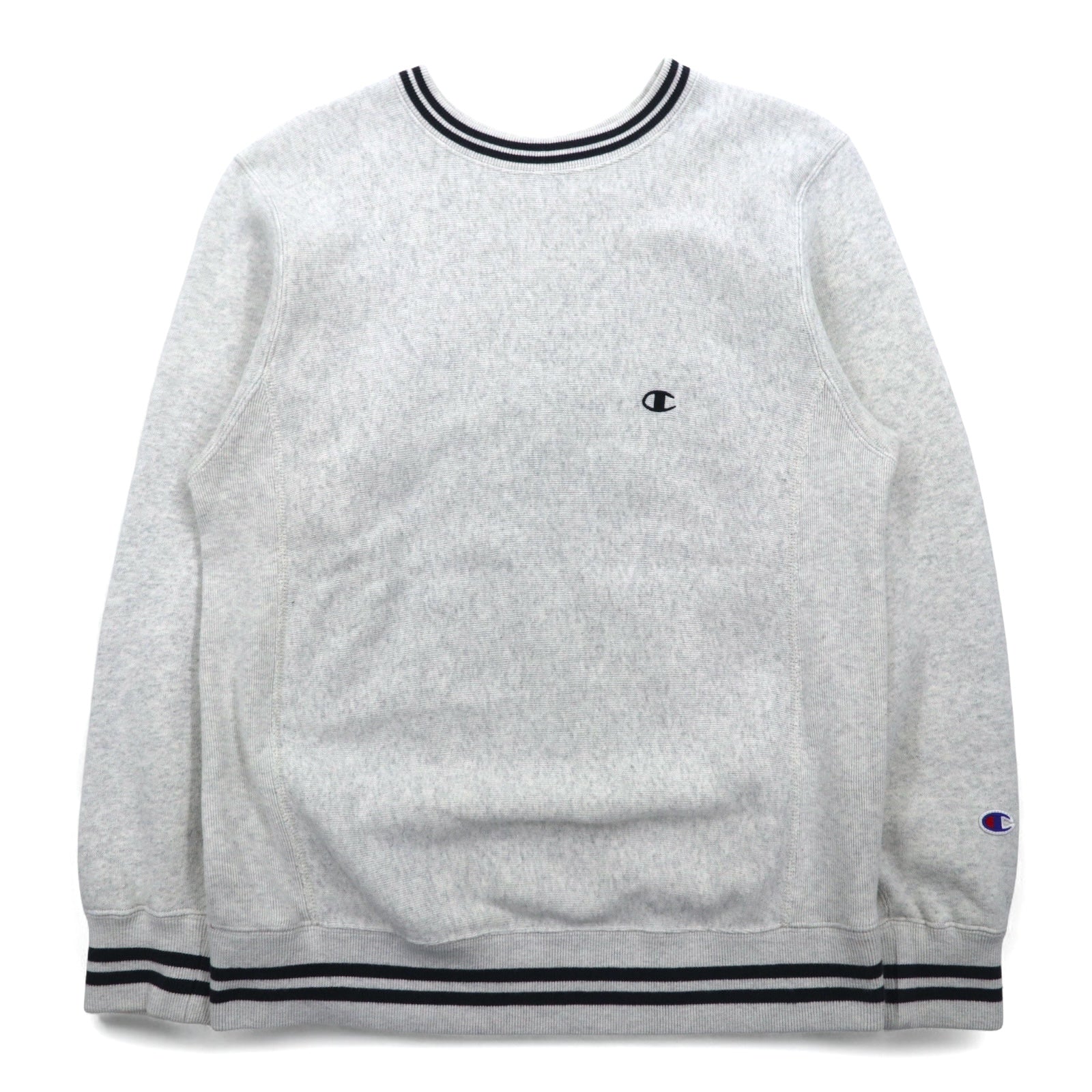 Champion Reverse Weave, felpa con bordo a costine, taglia M, grigio, etichetta blu, riedizione C3-G029