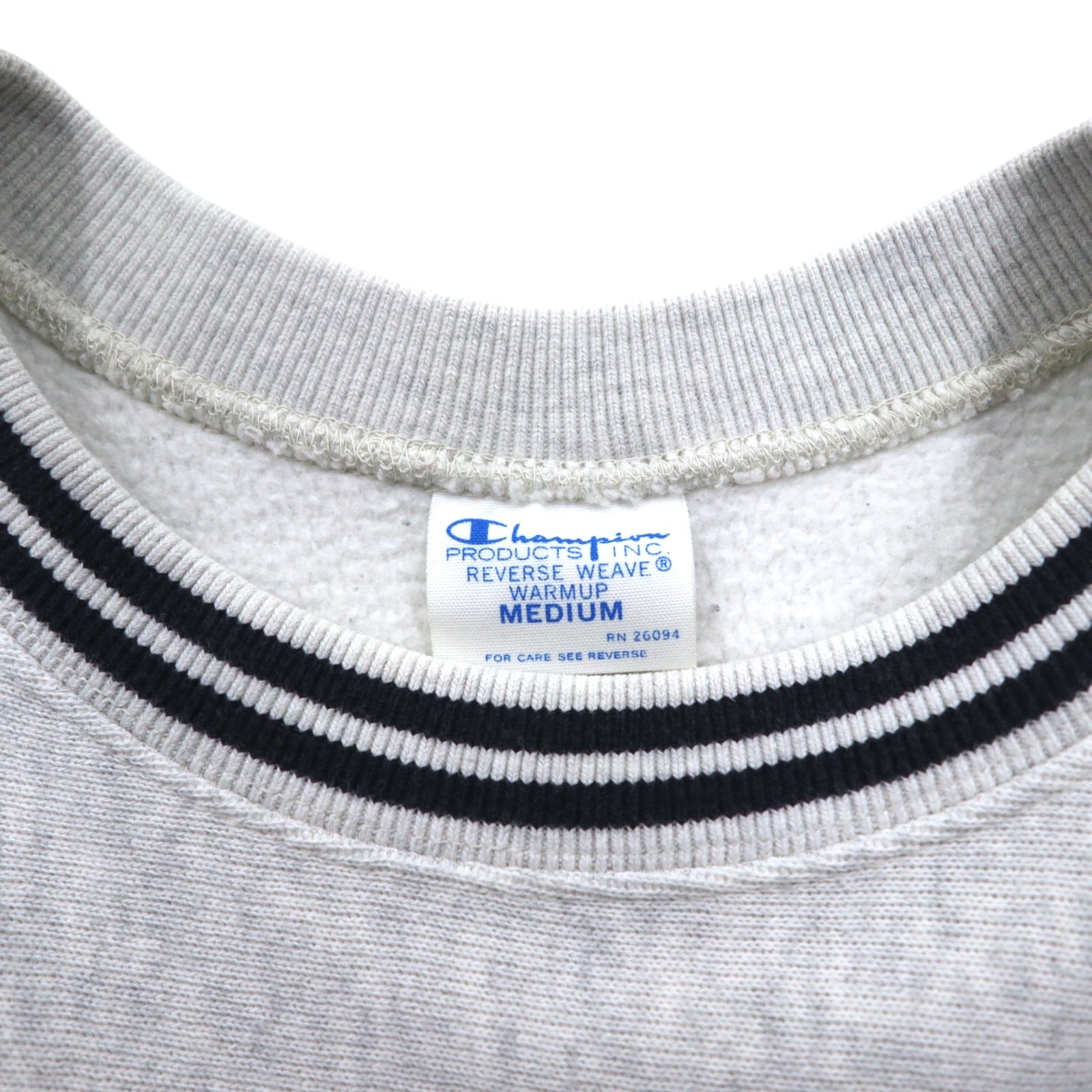 Champion Reverse Weave, felpa con bordo a costine, taglia M, grigio, etichetta blu, riedizione C3-G029