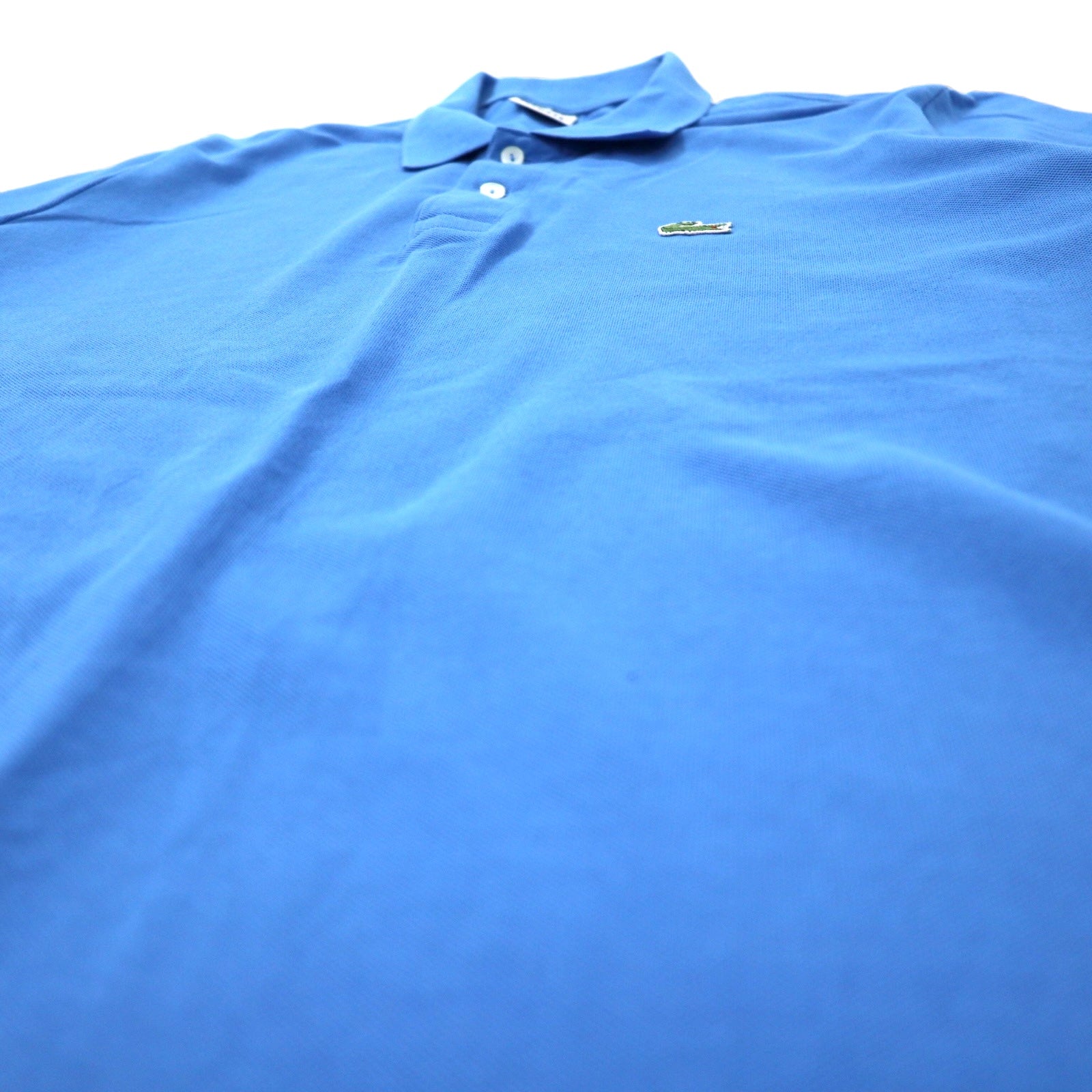 LACOSTE Polo, taglia 7, blu, cotone, logo ricamato