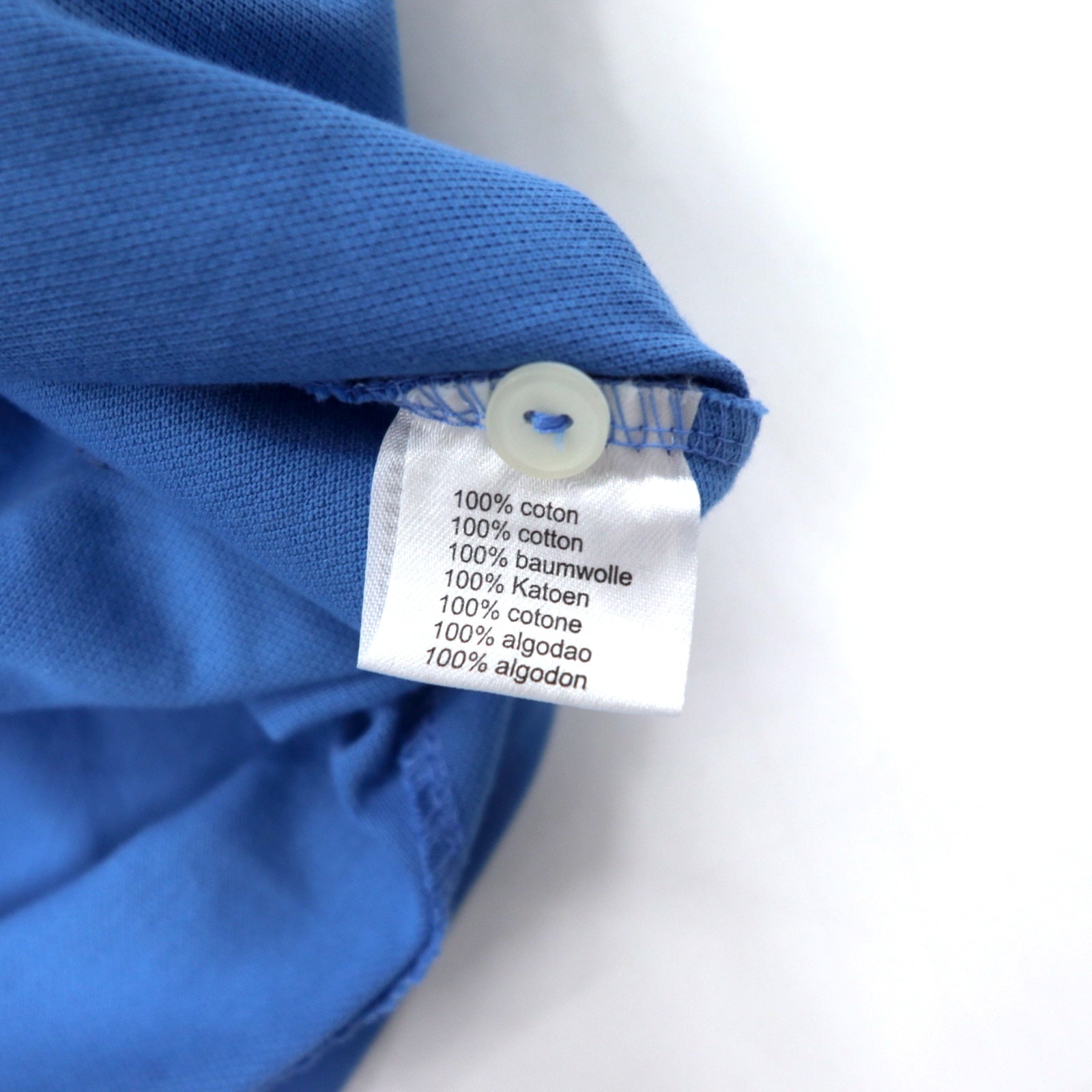 LACOSTE Polo, taglia 7, blu, cotone, logo ricamato