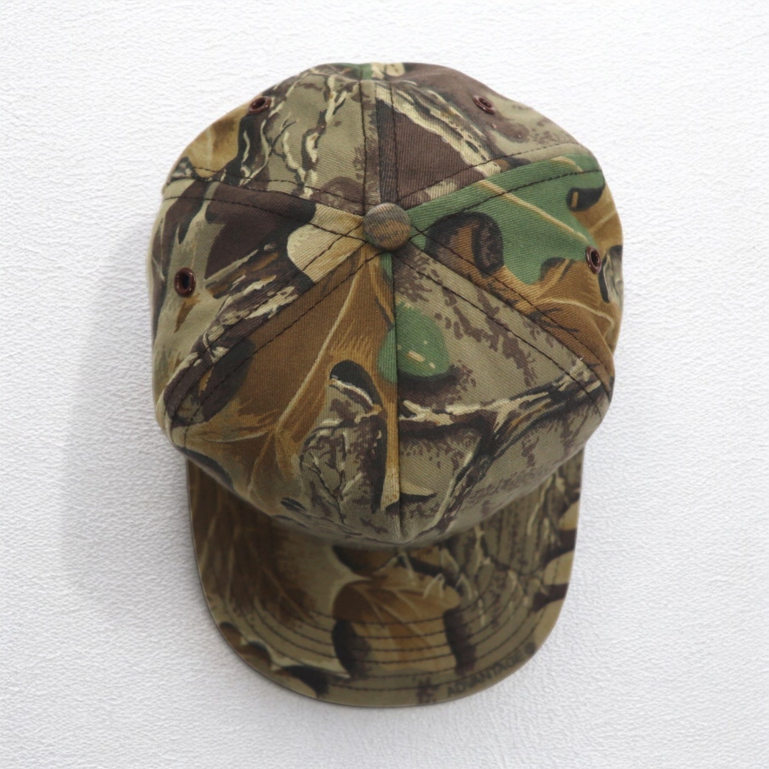 Cappellino da baseball outdoor ADVANTAGE, anni '90, Made in USA, motivo mimetico RealTree, taglia unica, con chiusura a scatto, colore kaki, in cotone