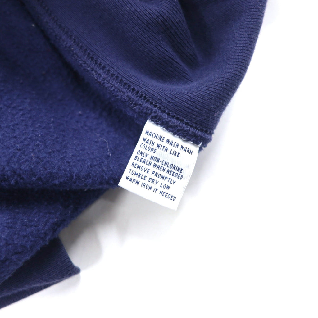 Polo by Ralph Lauren anni '90 Dual Match ricamato mezza zip felpa con cappuccio XL blu navy cotone numerato