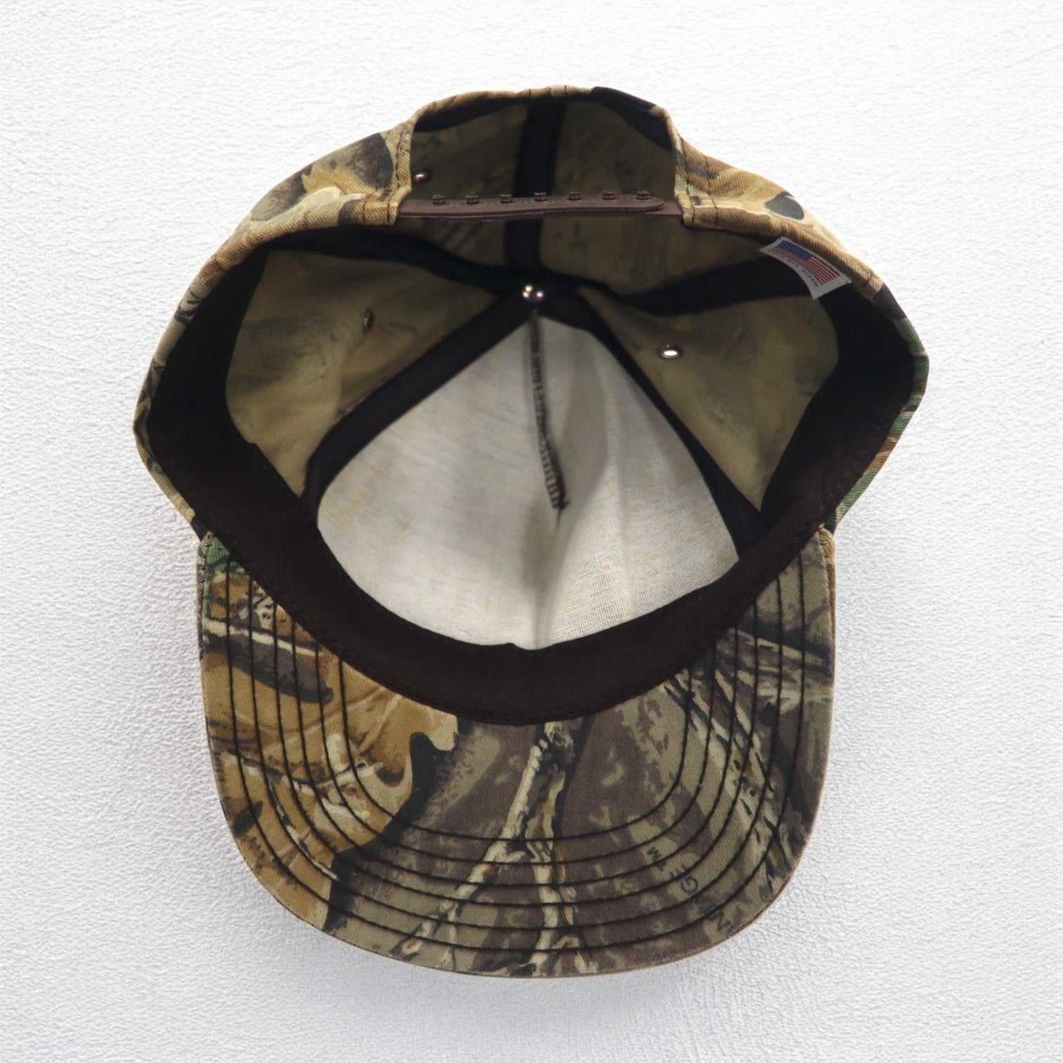 Cappellino da baseball outdoor ADVANTAGE, anni '90, Made in USA, motivo mimetico RealTree, taglia unica, con chiusura a scatto, colore kaki, in cotone