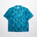Lee SPORT anni '90 camicia hawaiana con colletto aperto L cotone fantasia ibisco blu