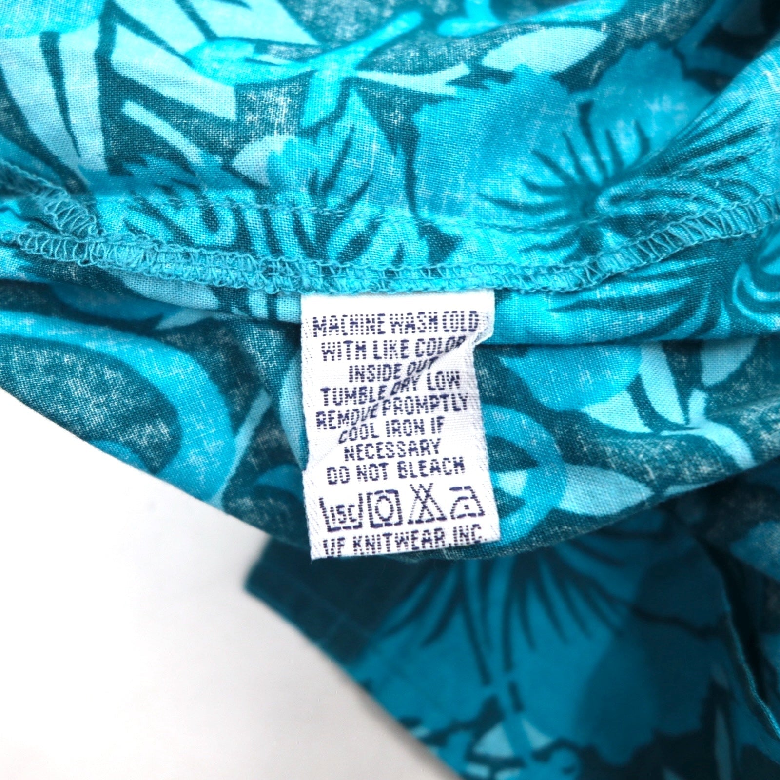 Lee SPORT anni '90 camicia hawaiana con colletto aperto L cotone fantasia ibisco blu