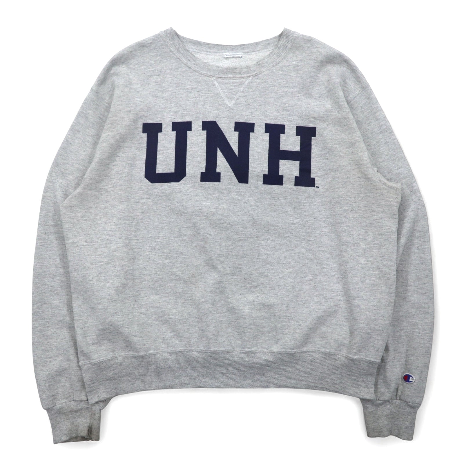 Champion felpa da college con stampa L grigia cotone UNH