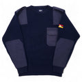 Stussy anni '90 maglione militare "Commando" taglia L, cotone, blu navy, etichetta blu, taglia oversize