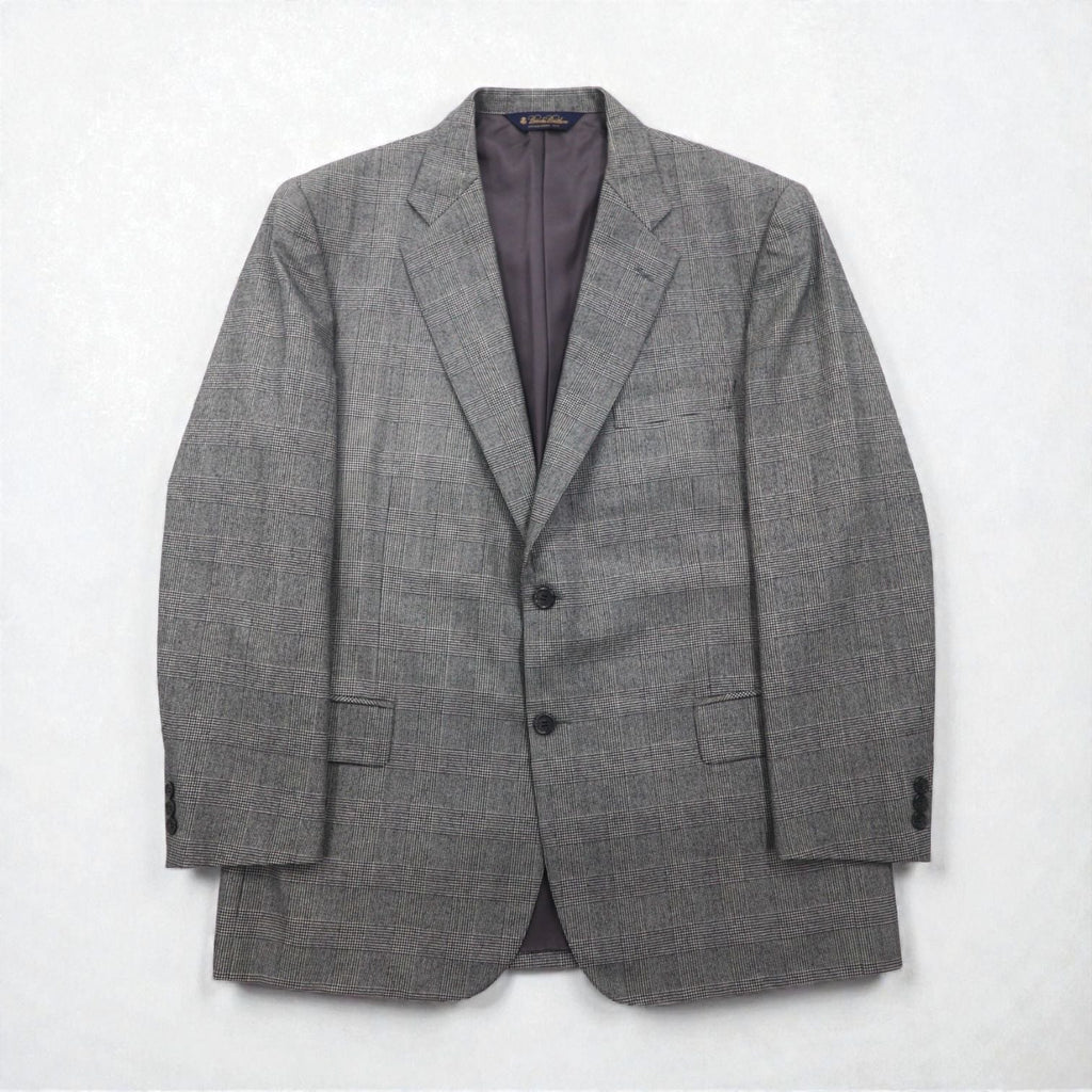 Brooks Brothers 2B セットアップ スーツ L グレンチェック ウール 2タック ワイド センタープレス