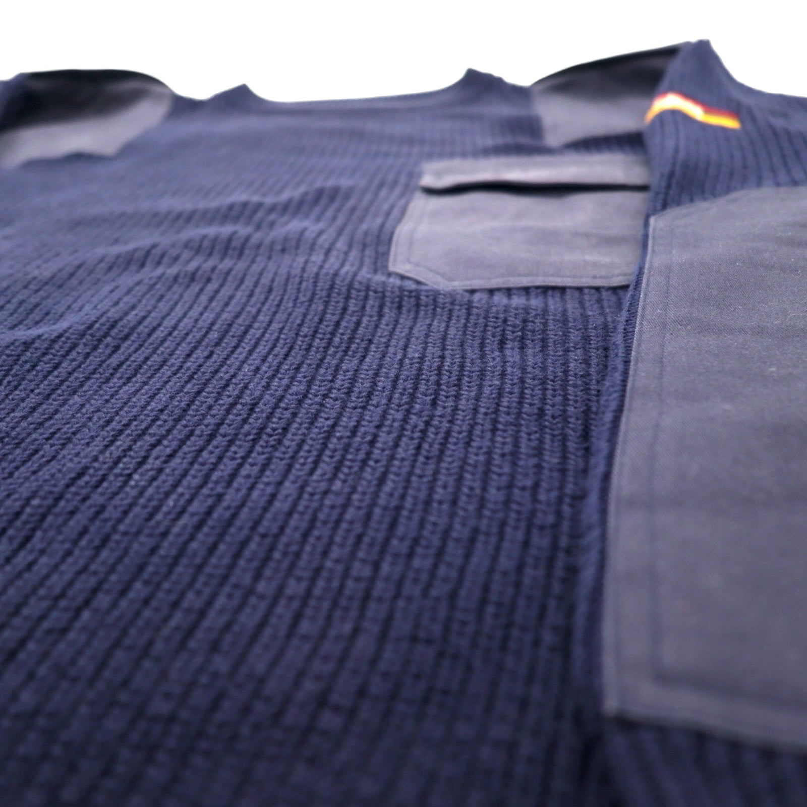 Stussy anni '90 maglione militare "Commando" taglia L, cotone, blu navy, etichetta blu, taglia oversize