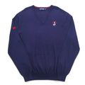 POLO GOLF RALPH LAUREN Vネック コットンニット セーター L ネイビー ポニー ロゴ刺繍 Royal St George's