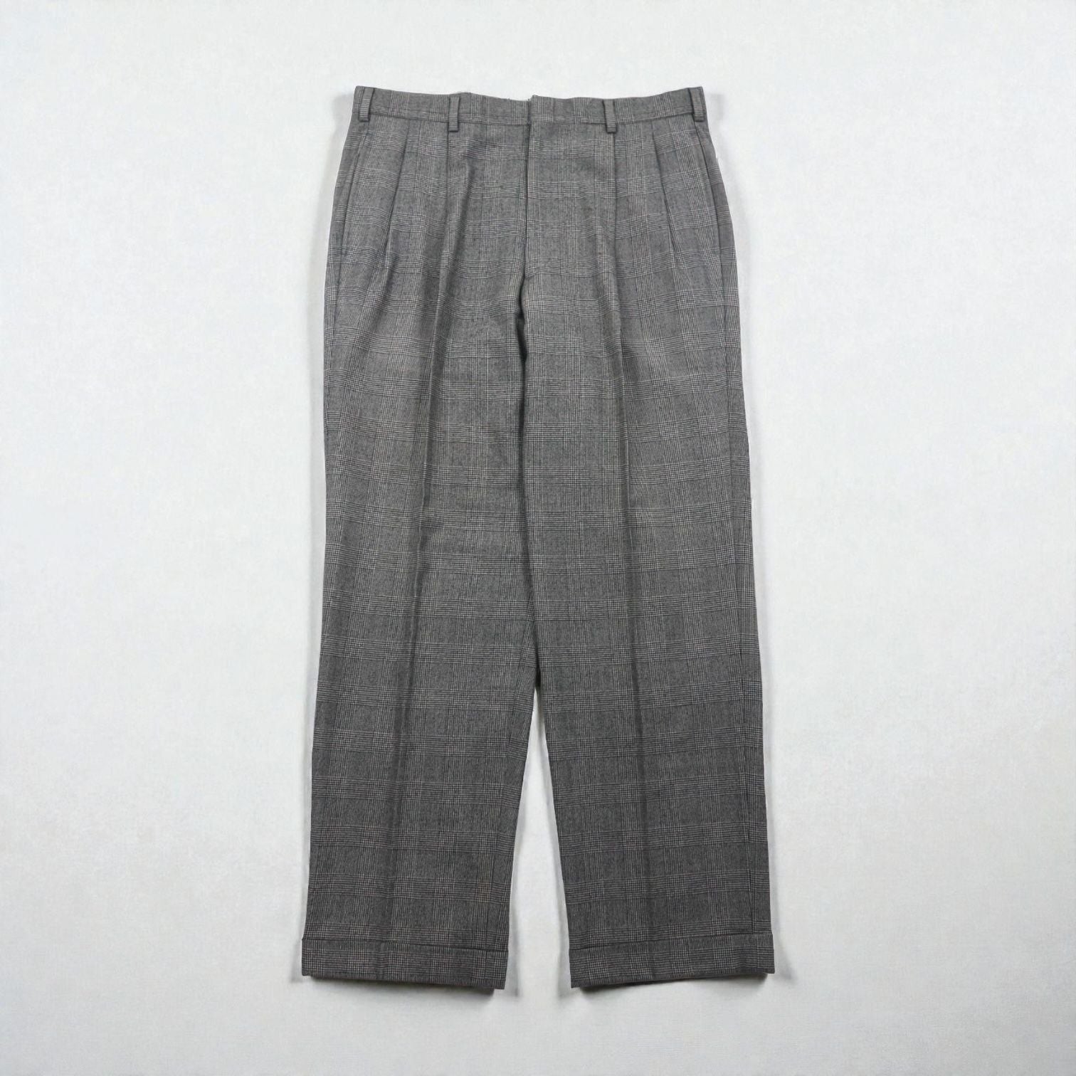 Brooks Brothers 2B セットアップ スーツ L グレンチェック ウール 2タック ワイド センタープレス