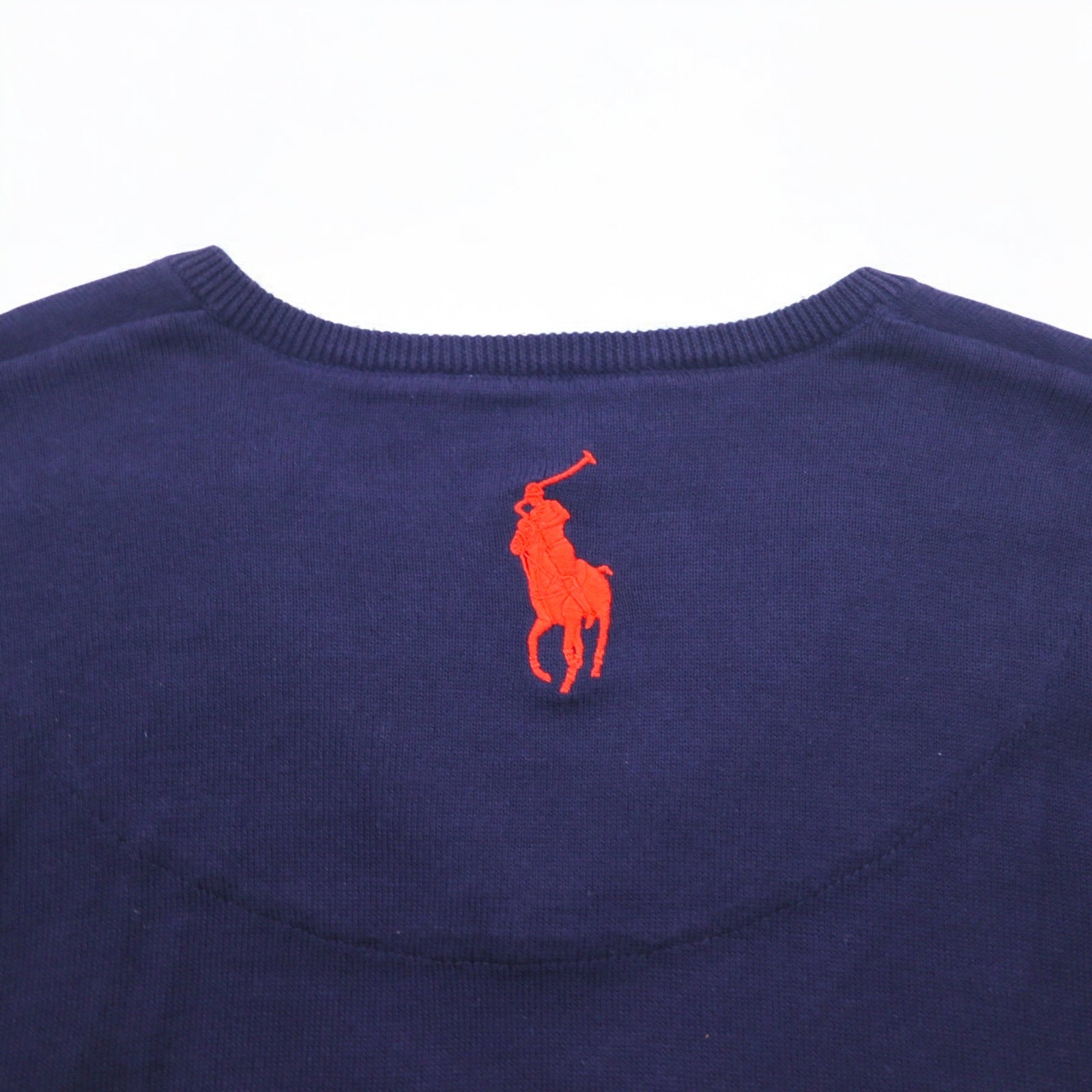 POLO GOLF RALPH LAUREN Maglione in cotone con scollo a V Taglia L Blu navy con logo ricamato Royal St George's