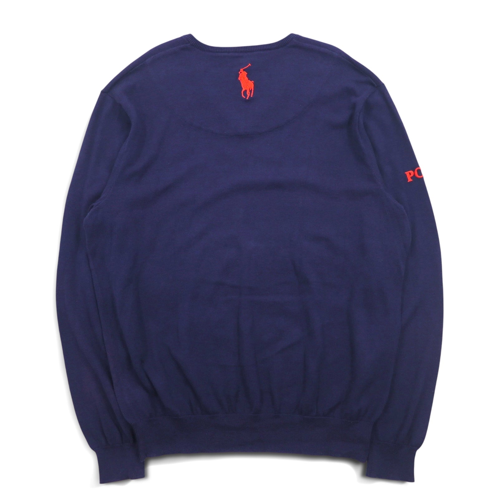 POLO GOLF RALPH LAUREN Maglione in cotone con scollo a V Taglia L Blu navy con logo ricamato Royal St George's