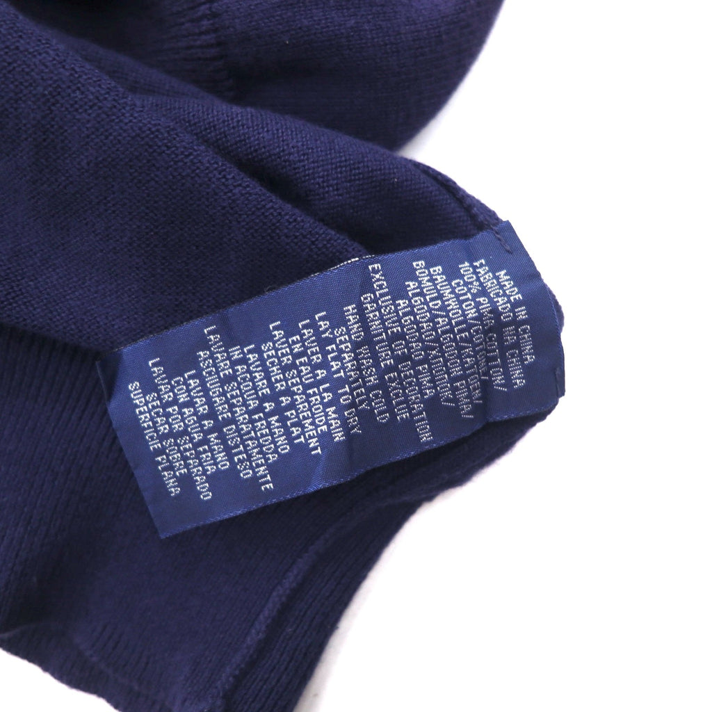POLO GOLF RALPH LAUREN Vネック コットンニット セーター L ネイビー ポニー ロゴ刺繍 Royal St George's