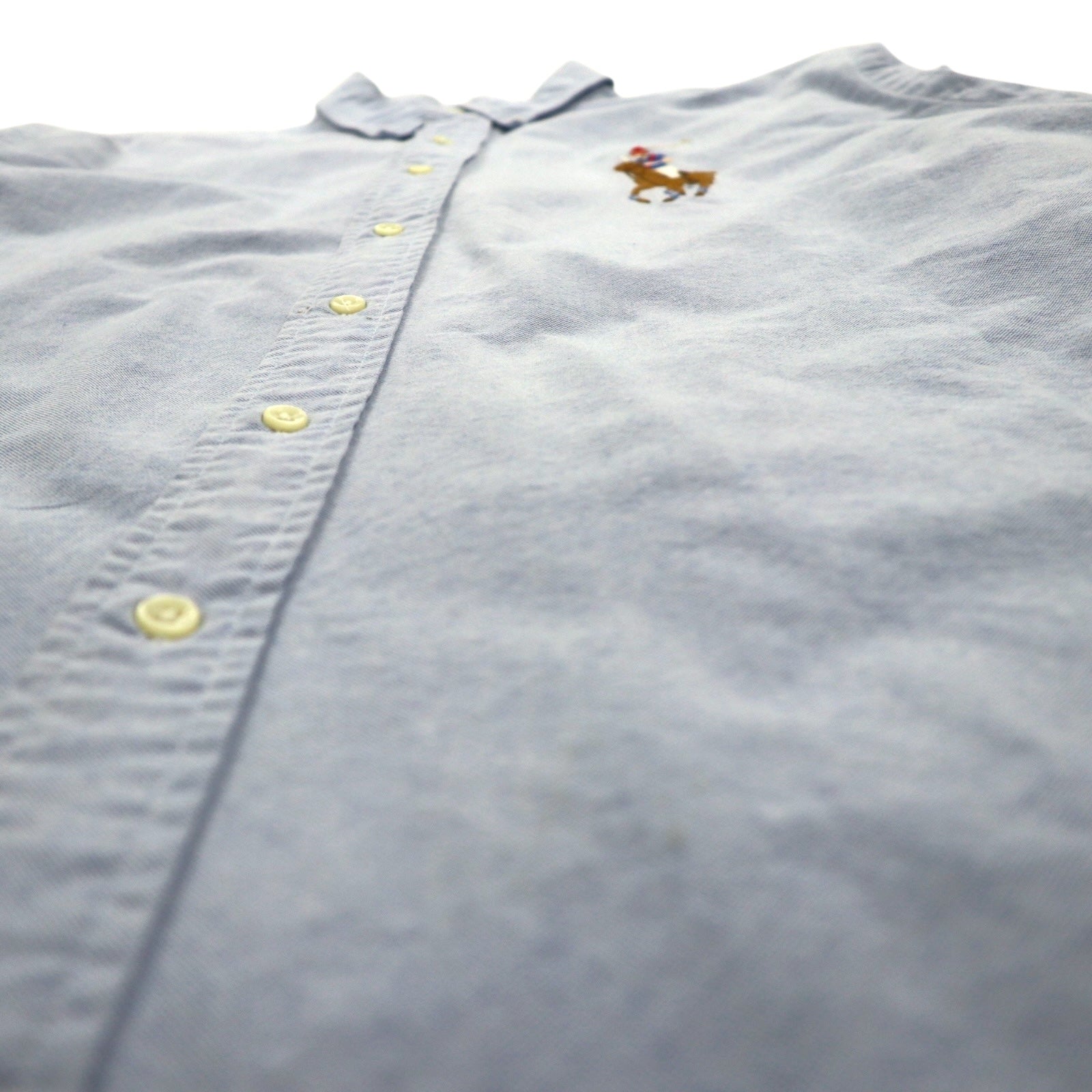 Ralph Lauren 90年代 ビッグポニー刺繍 CLASSIC FIT オックスフォード ボタンダウンシャツ XL ブルー コットン