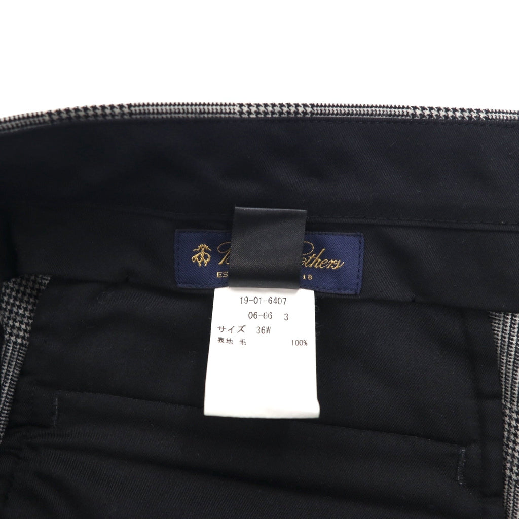 Brooks Brothers 2B セットアップ スーツ L グレンチェック ウール 2タック ワイド センタープレス