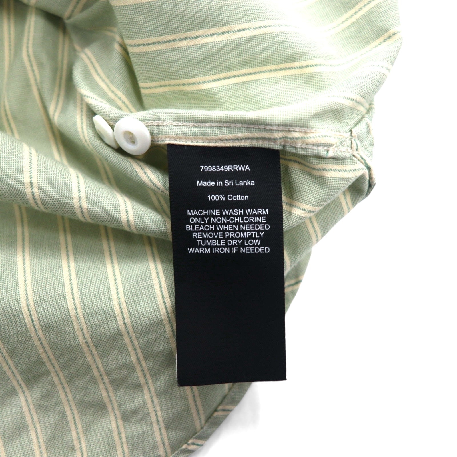 RRL DOUBLE RL RALPH LAUREN Camicia Cleric S Verde a Righe Sottogola