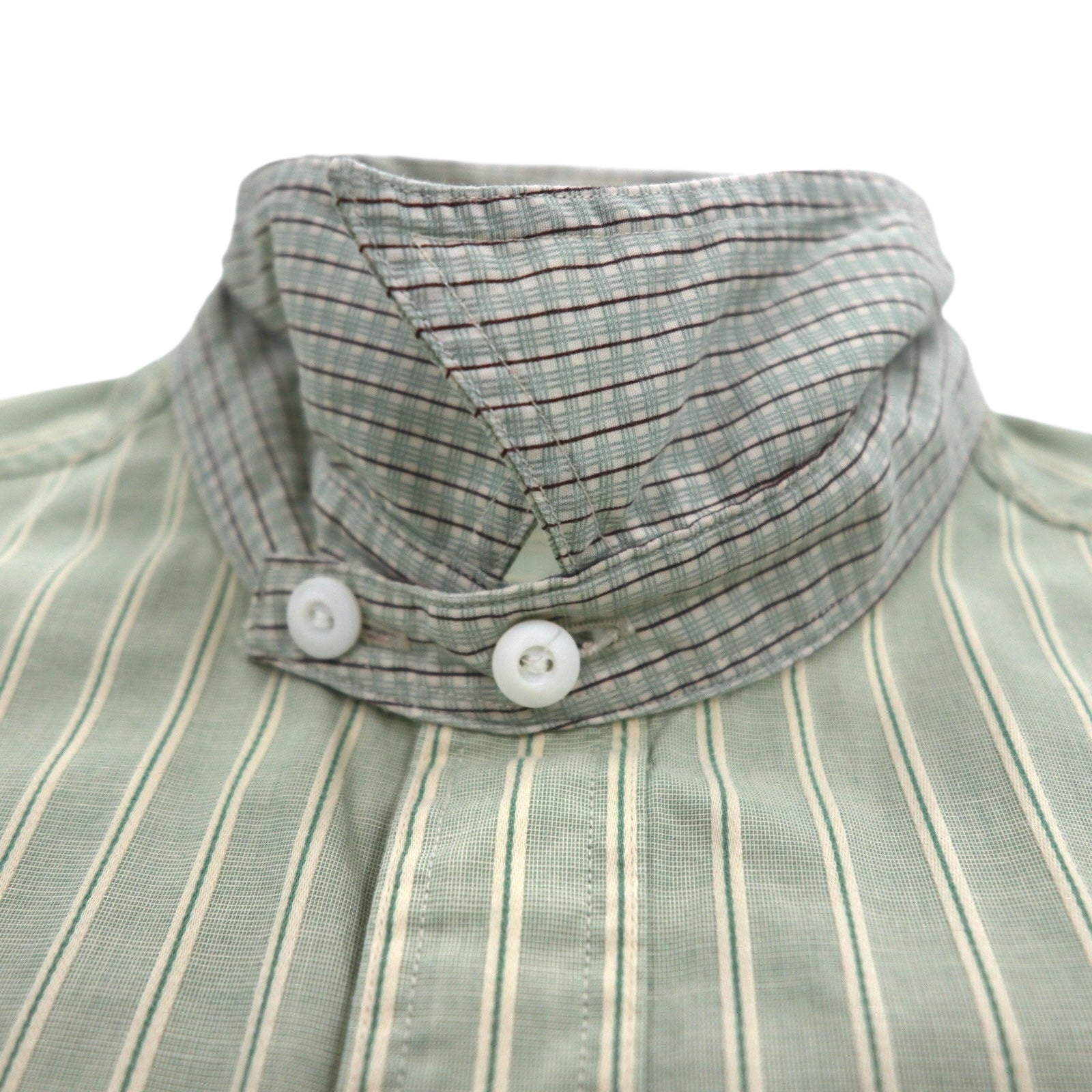 RRL DOUBLE RL RALPH LAUREN Camicia Cleric S Verde a Righe Sottogola