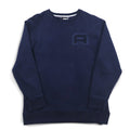 Felpa AND1 Reverse Weave XL, blu navy, cotone, con logo ricamato