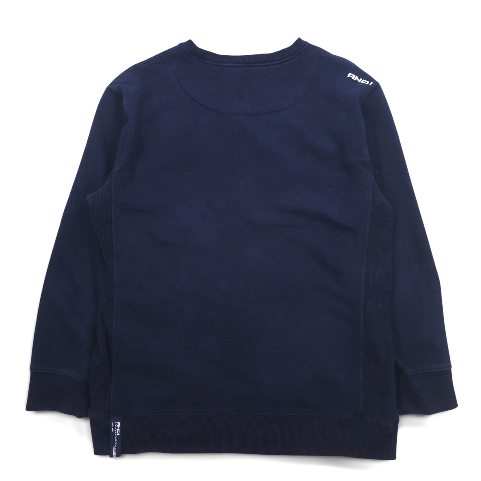 Felpa AND1 Reverse Weave XL, blu navy, cotone, con logo ricamato