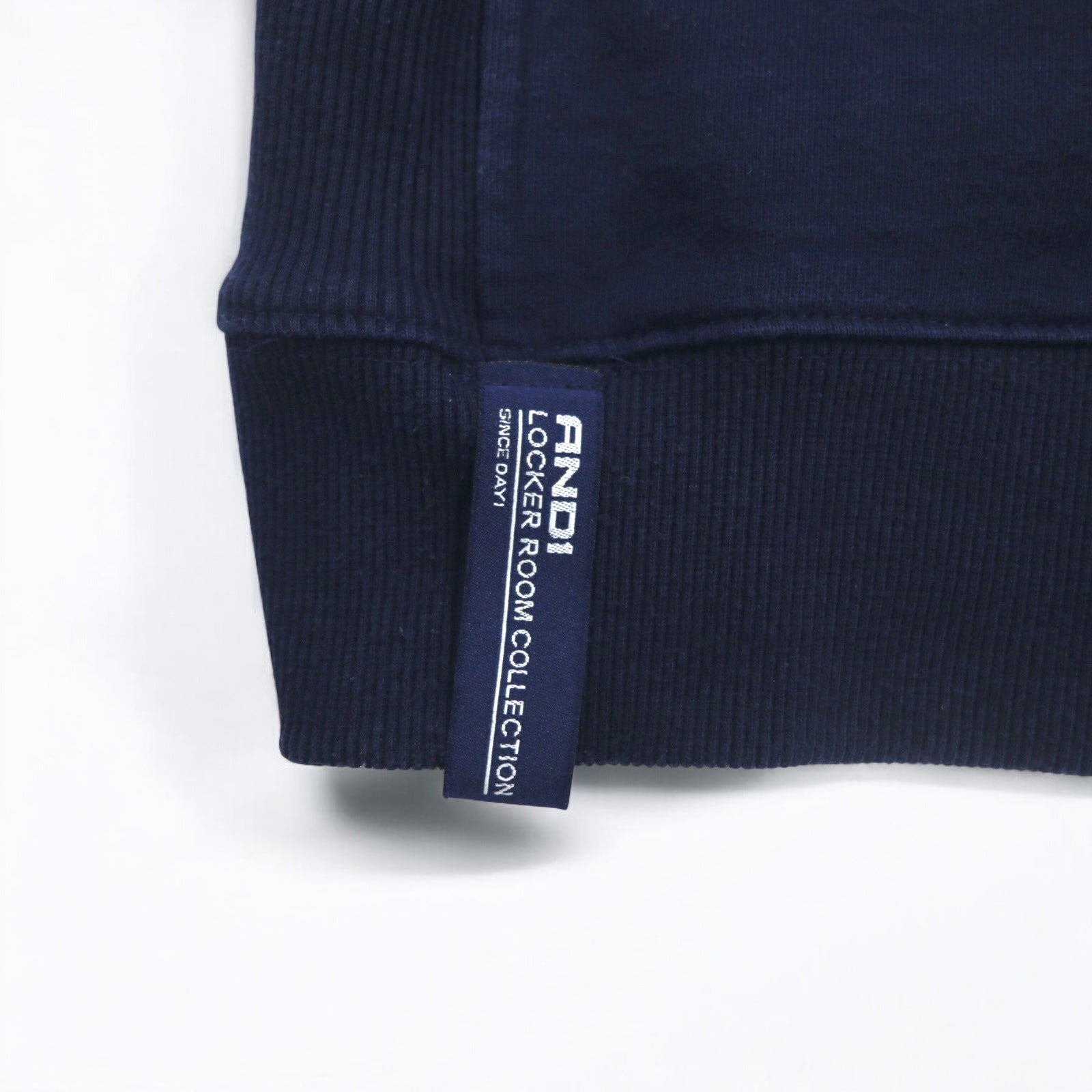 Felpa AND1 Reverse Weave XL, blu navy, cotone, con logo ricamato