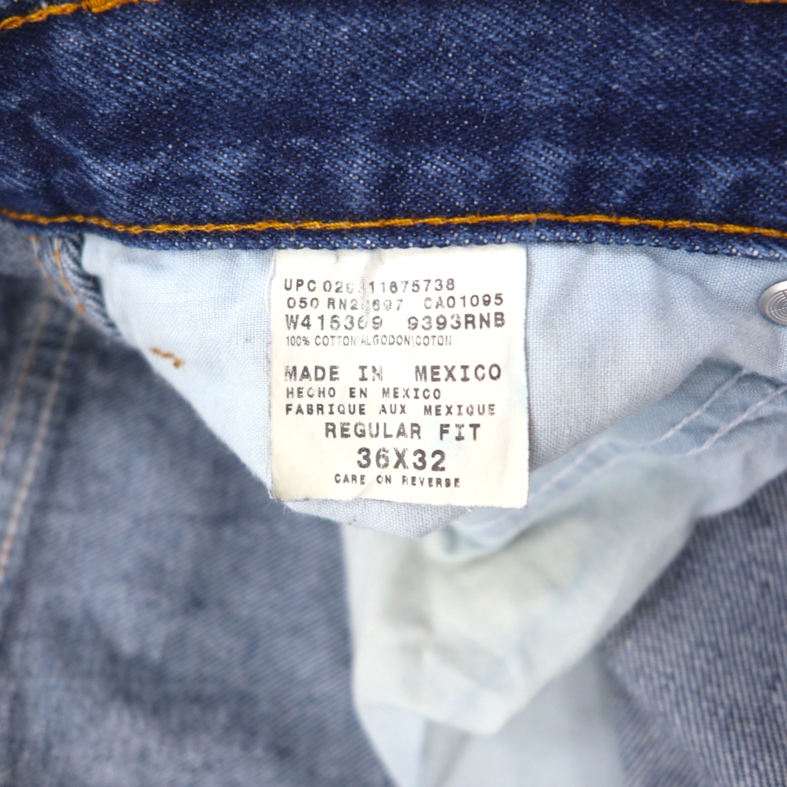 DICKIES Work Jeans Pantaloni in denim 36 blu cotone 9393RNB Made in Mexico