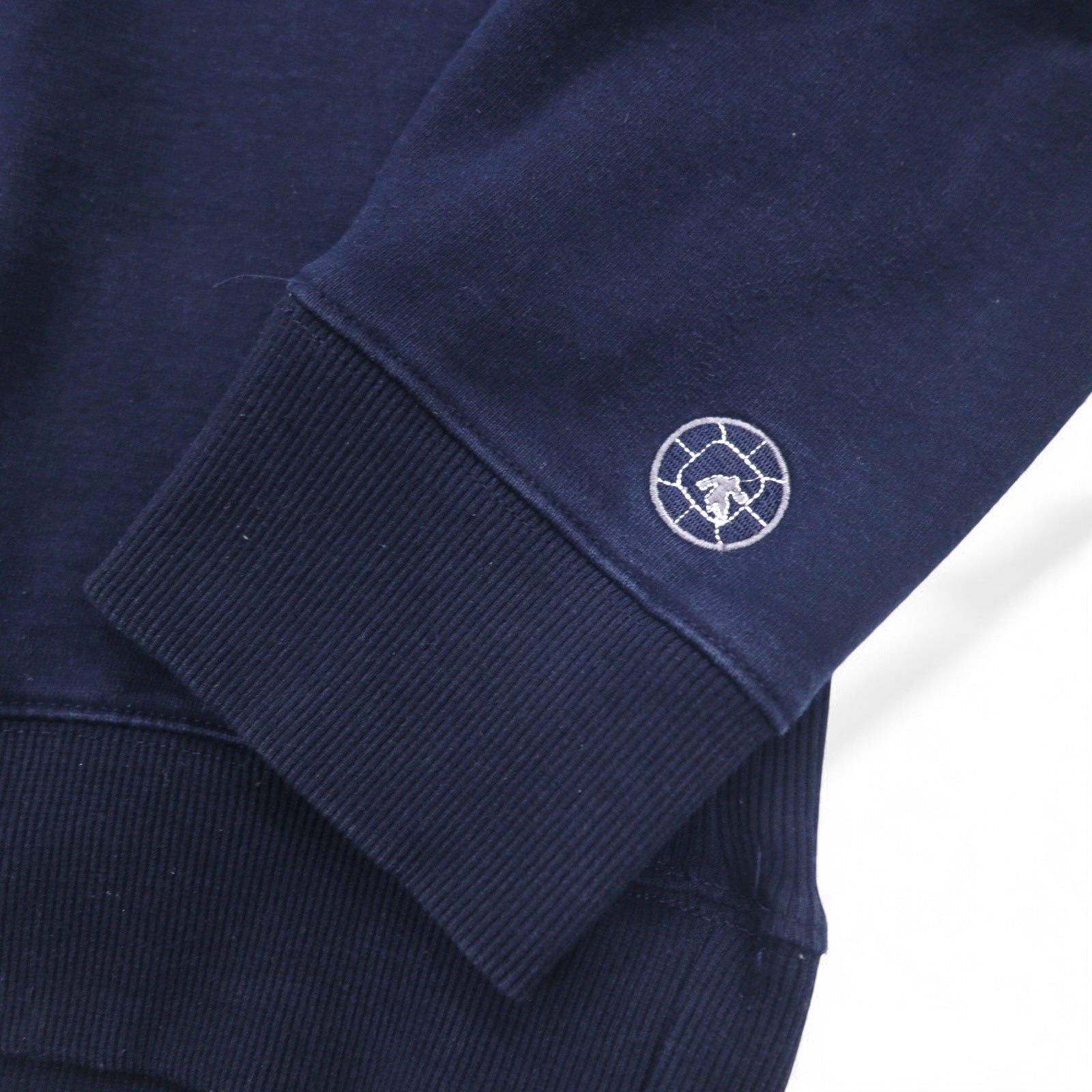 Felpa AND1 Reverse Weave XL, blu navy, cotone, con logo ricamato
