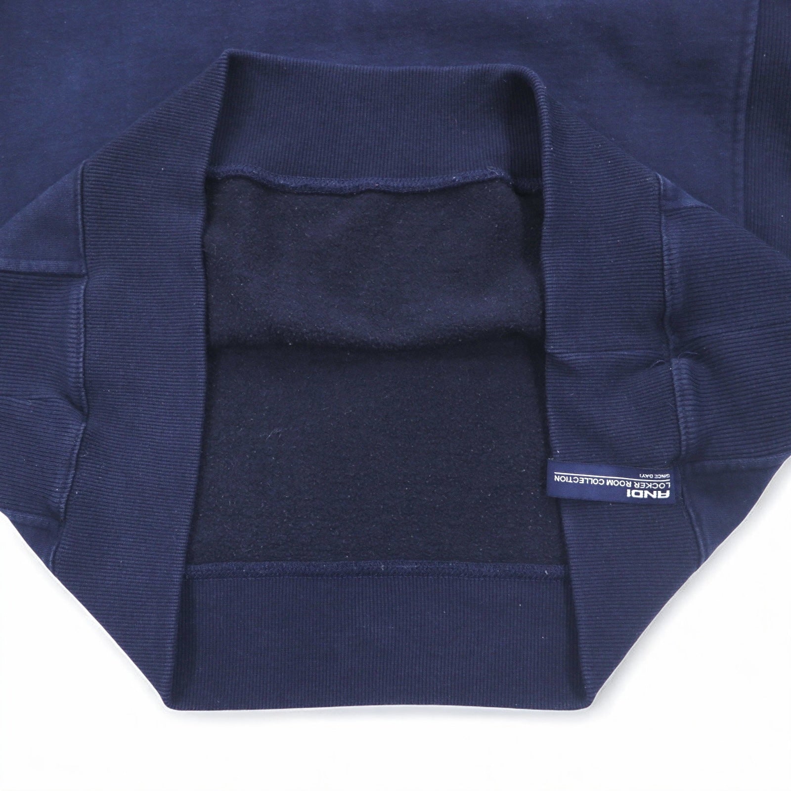 Felpa AND1 Reverse Weave XL, blu navy, cotone, con logo ricamato