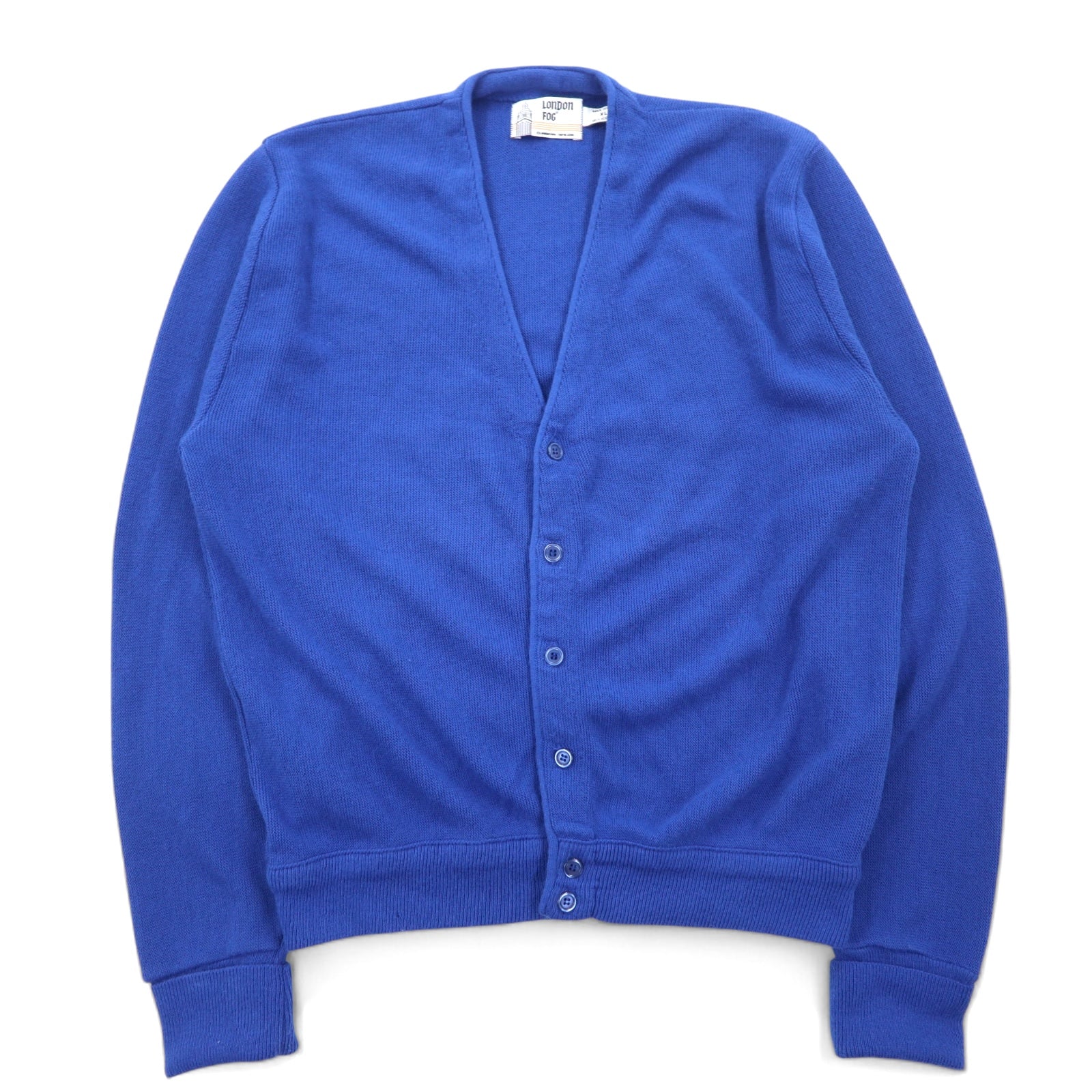 LONDON FOG anni '90, cardigan in maglia acrilica made in USA, taglia XL, blu, acrilico