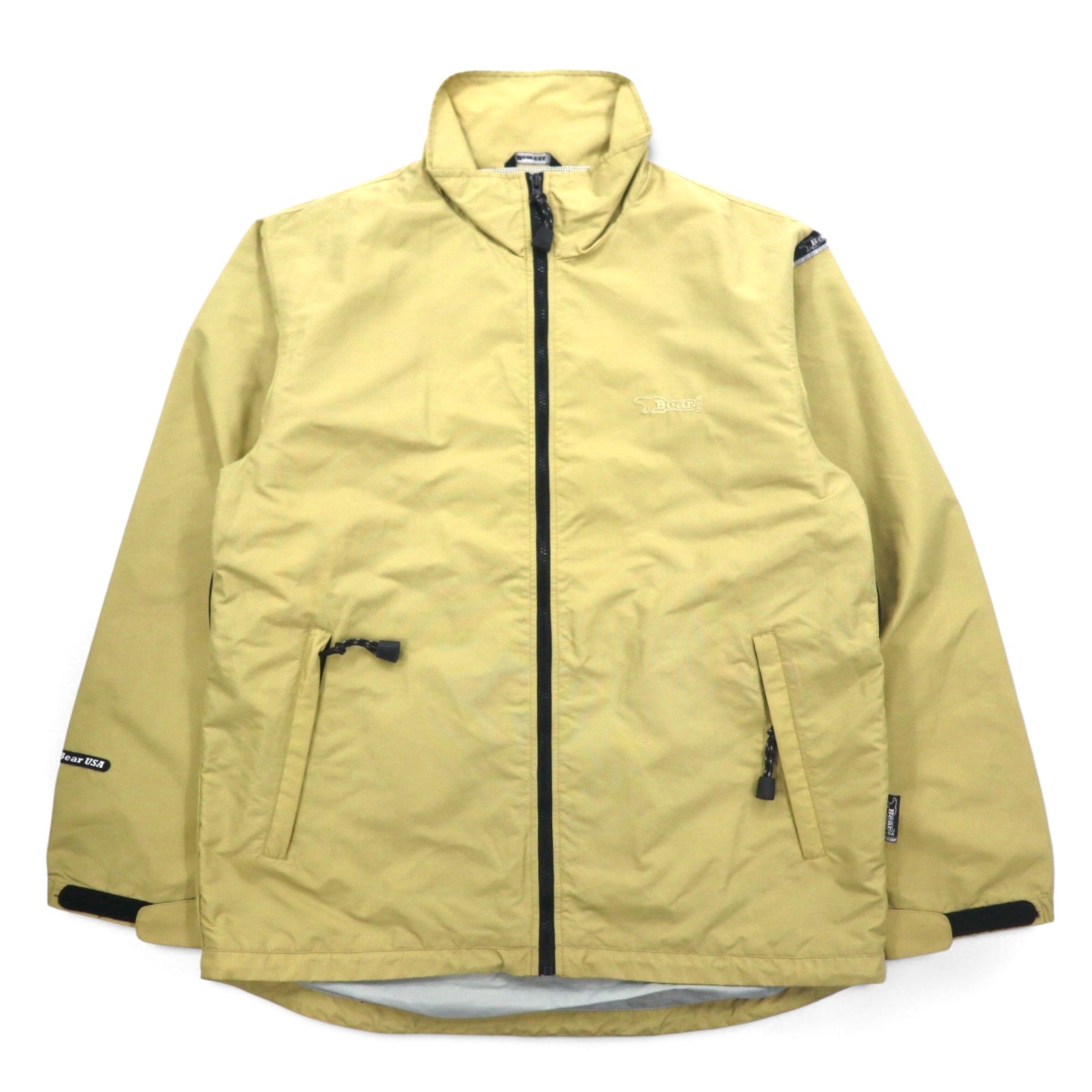 Bear USA Anni '90 Giacca da montagna Giacca a guscio XL Beige Impermeabile Traspirante Logo ricamato a punto singolo