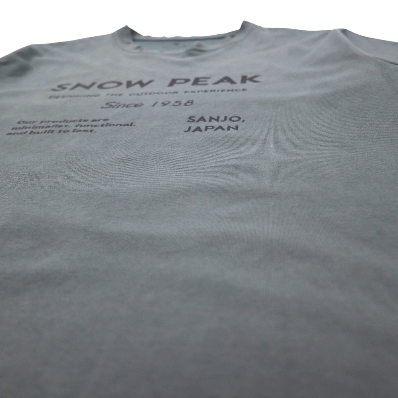 snow peak T-shirt con tipografia, taglia M, grigio, cotone, SP Typography T-Shirt TS-24AU101
