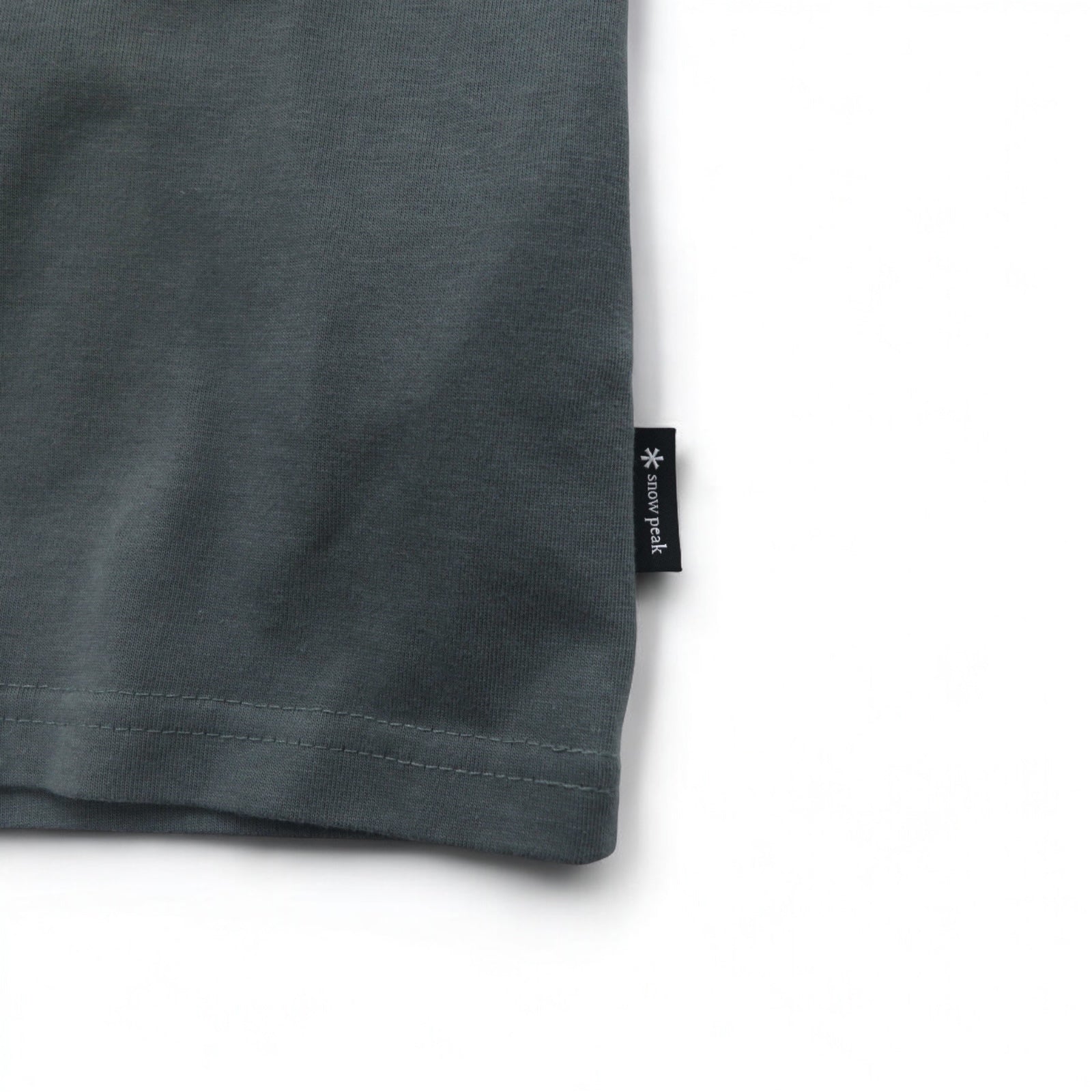 snow peak T-shirt con tipografia, taglia M, grigio, cotone, SP Typography T-Shirt TS-24AU101