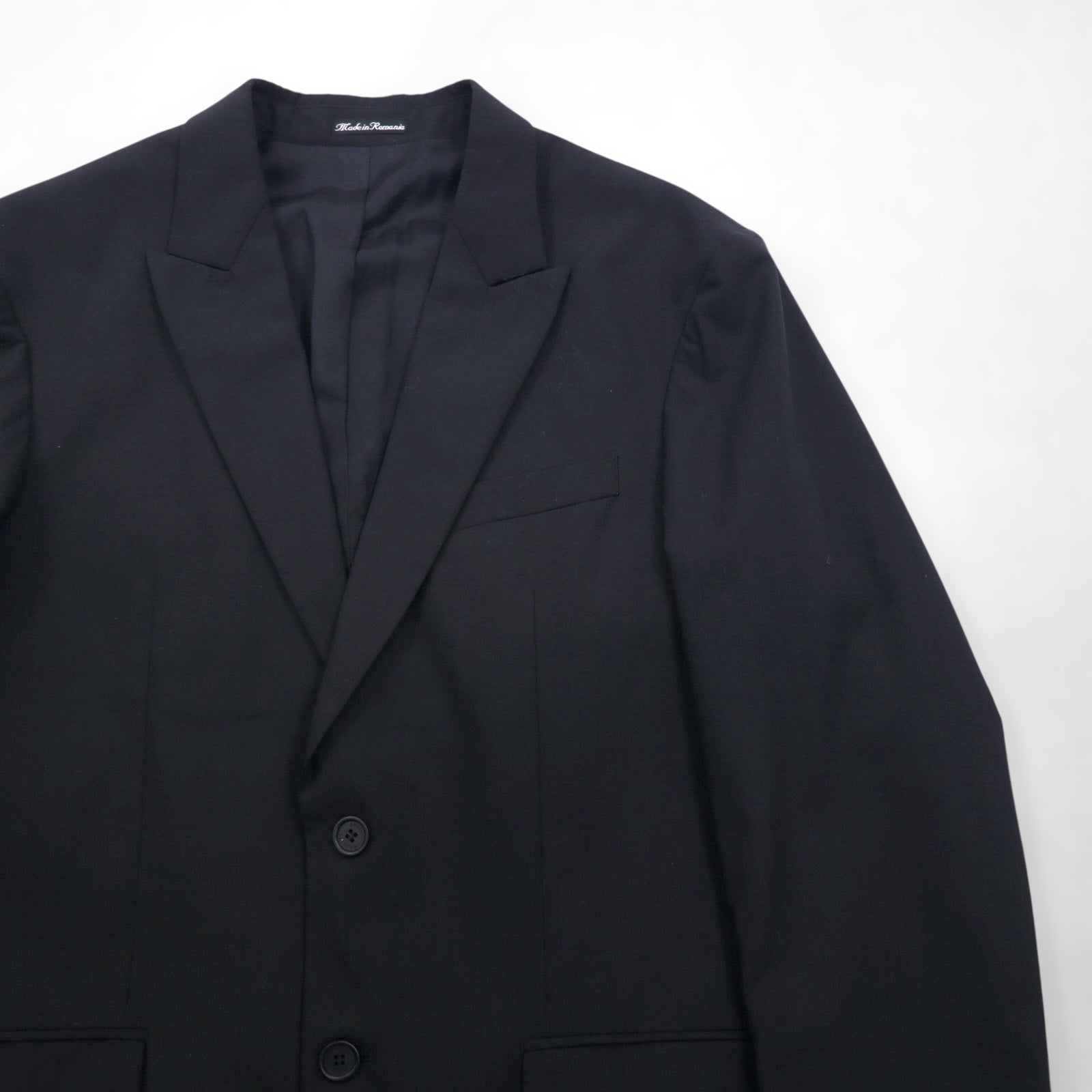 LOUIS VUITTON UNIFORMES ユニフォームライン 2B テーラードジャケット ブレザー XL ブラック ウール JA38 L1 61910