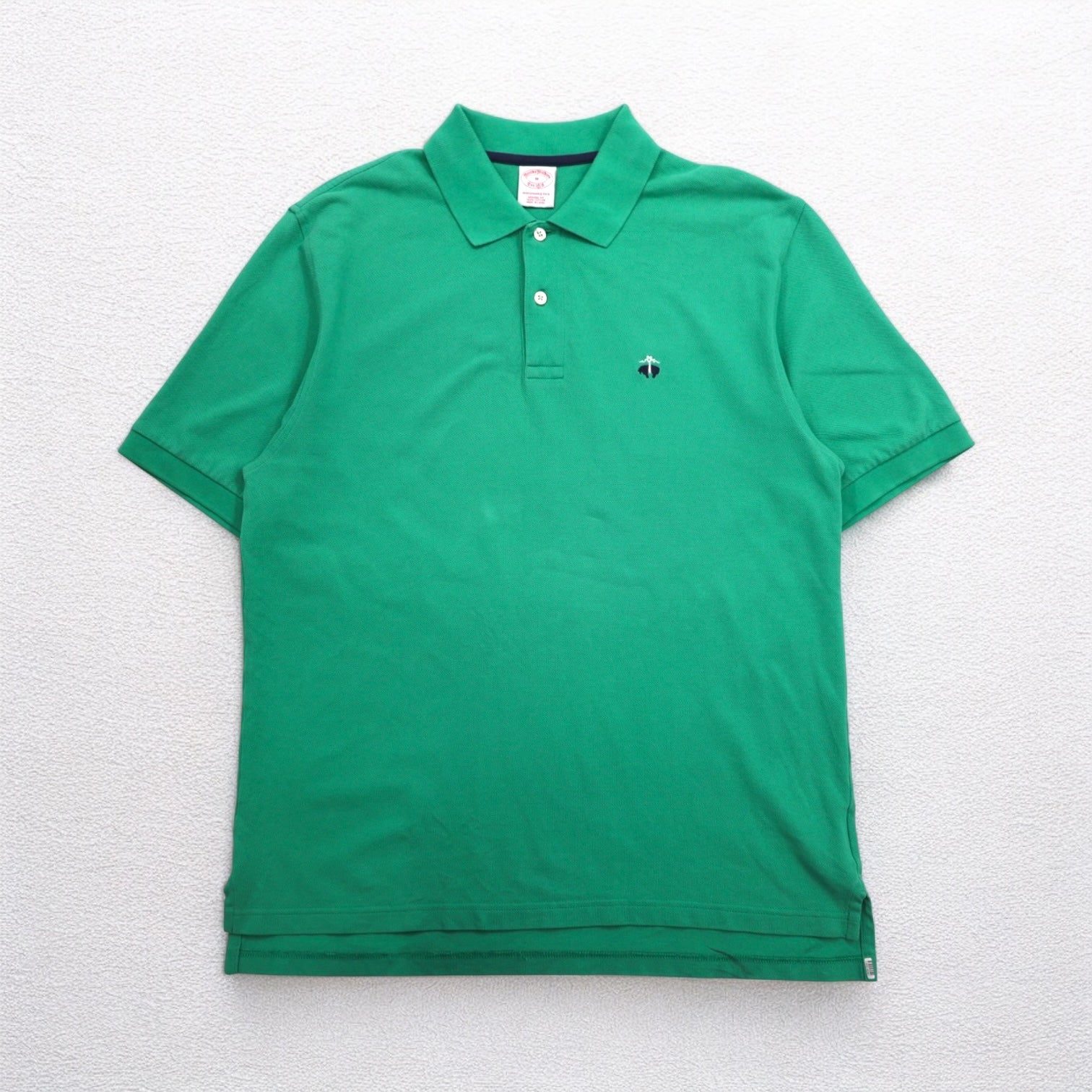 Brooks Brothers Polo Original Fit M Verde Cotone Piquet Logo Ricamato