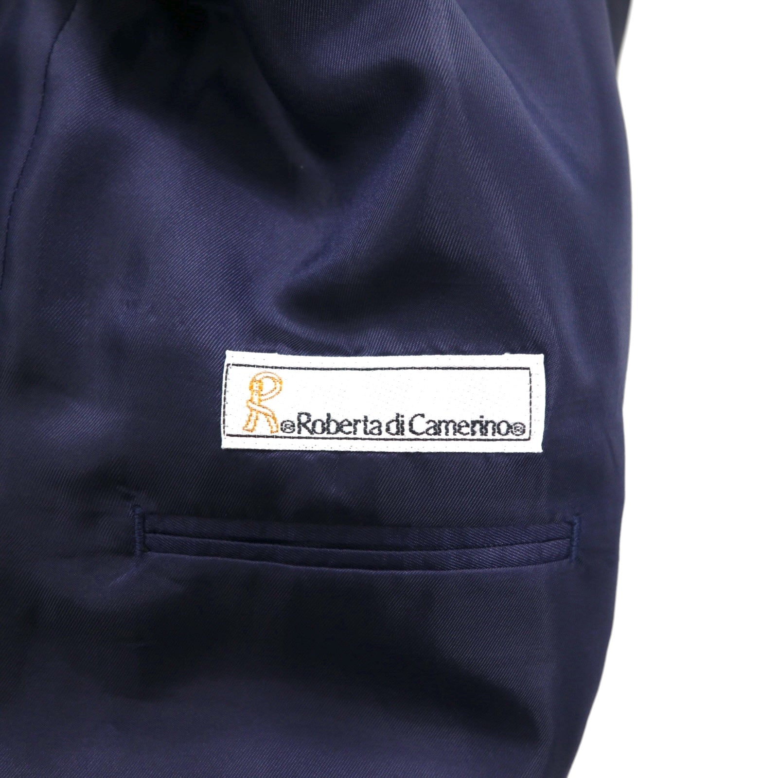 90s Japan Vintage Double-breasted Blazer Roberta di Camerino 日本製 ダブル テーラードジャケット ブレザー 紺ブレ XL ネイビー ウール ギャバジン 金ボタン