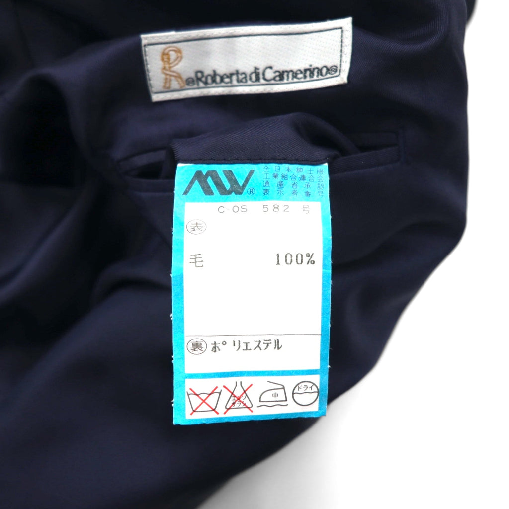 90s Japan Vintage Double-breasted Blazer Roberta di Camerino 日本製 ダブル テーラードジャケット ブレザー 紺ブレ XL ネイビー ウール ギャバジン 金ボタン