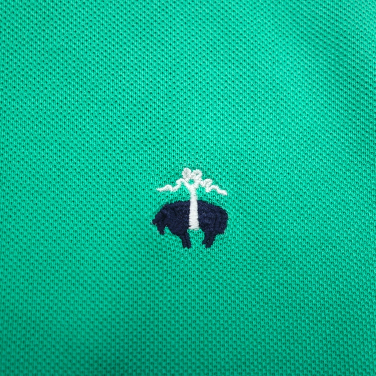 Brooks Brothers Polo Original Fit M Verde Cotone Piquet Logo Ricamato