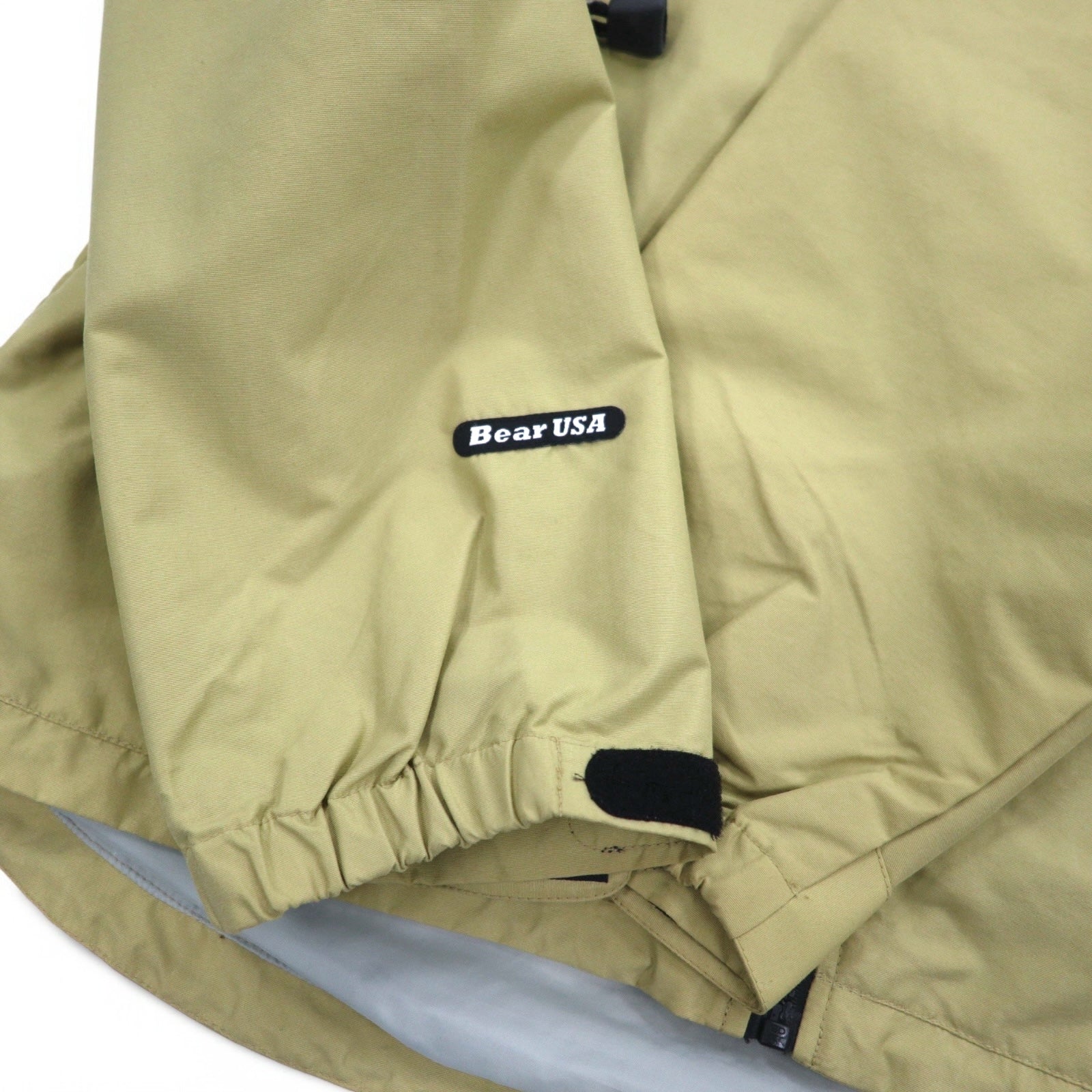 Bear USA Anni '90 Giacca da montagna Giacca a guscio XL Beige Impermeabile Traspirante Logo ricamato a punto singolo
