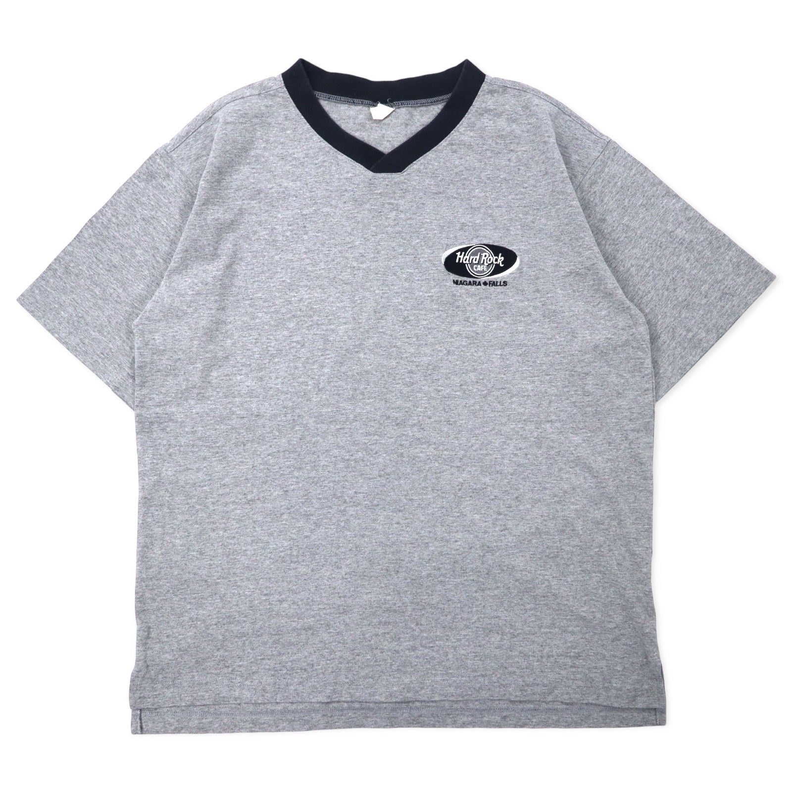Hard Rock CAFE Made in Canada Anni '90 T-shirt girocollo M Grigio Cotone Logo ricamato NIAGARA FALLS Taglia Oversize
