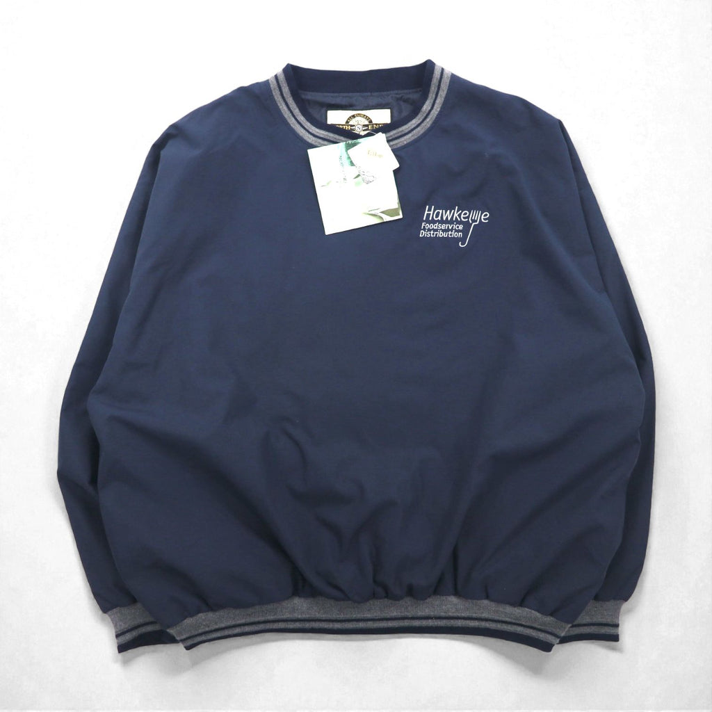 NORTH END ピステ リブライン プルオーバー ナイロンジャケット ジャージ XL ネイビー 防水 Teflon US企業 ワンポイント刺繡 未使用品