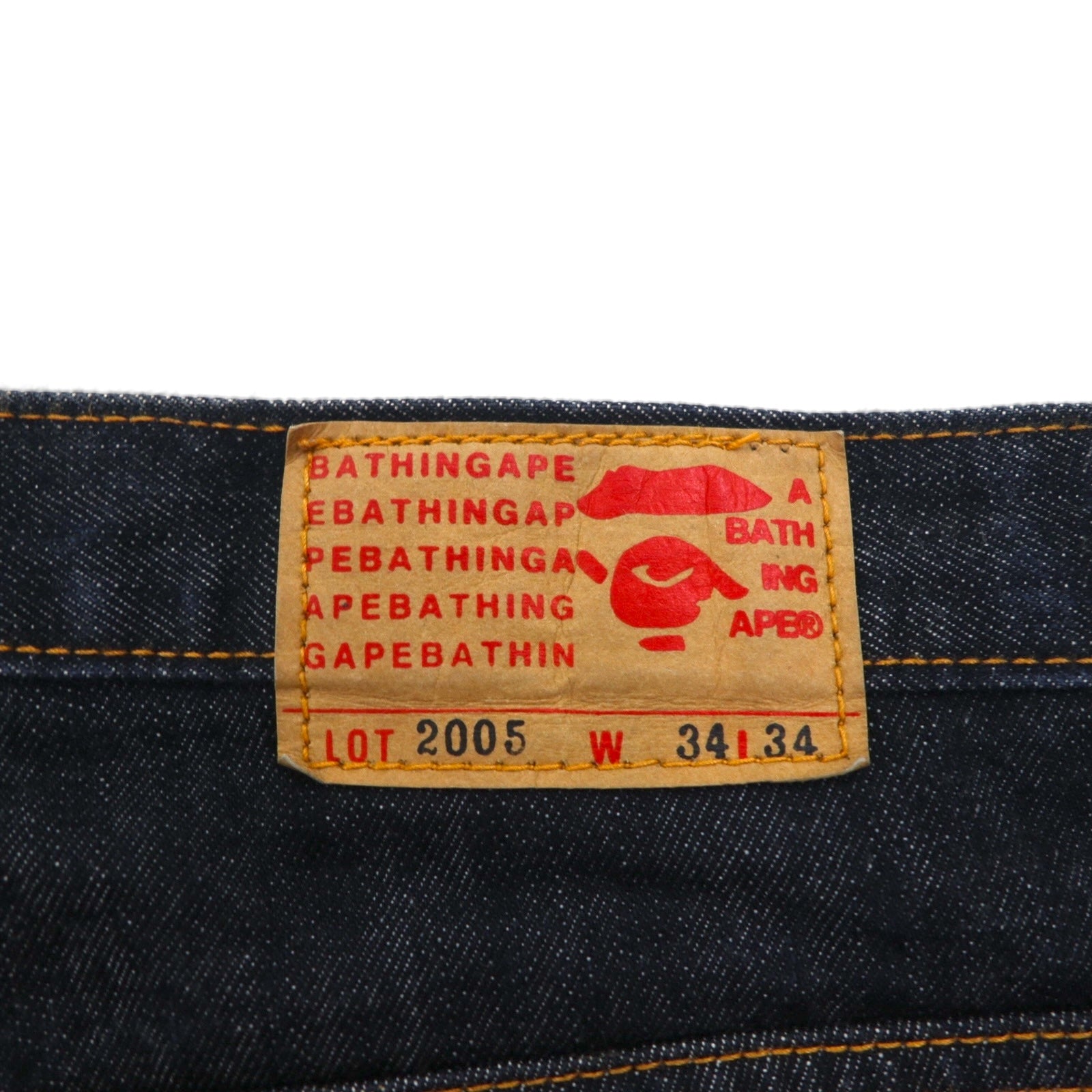 A Bathing Ape Jeans rigidi in denim L indaco blu LOT 2005